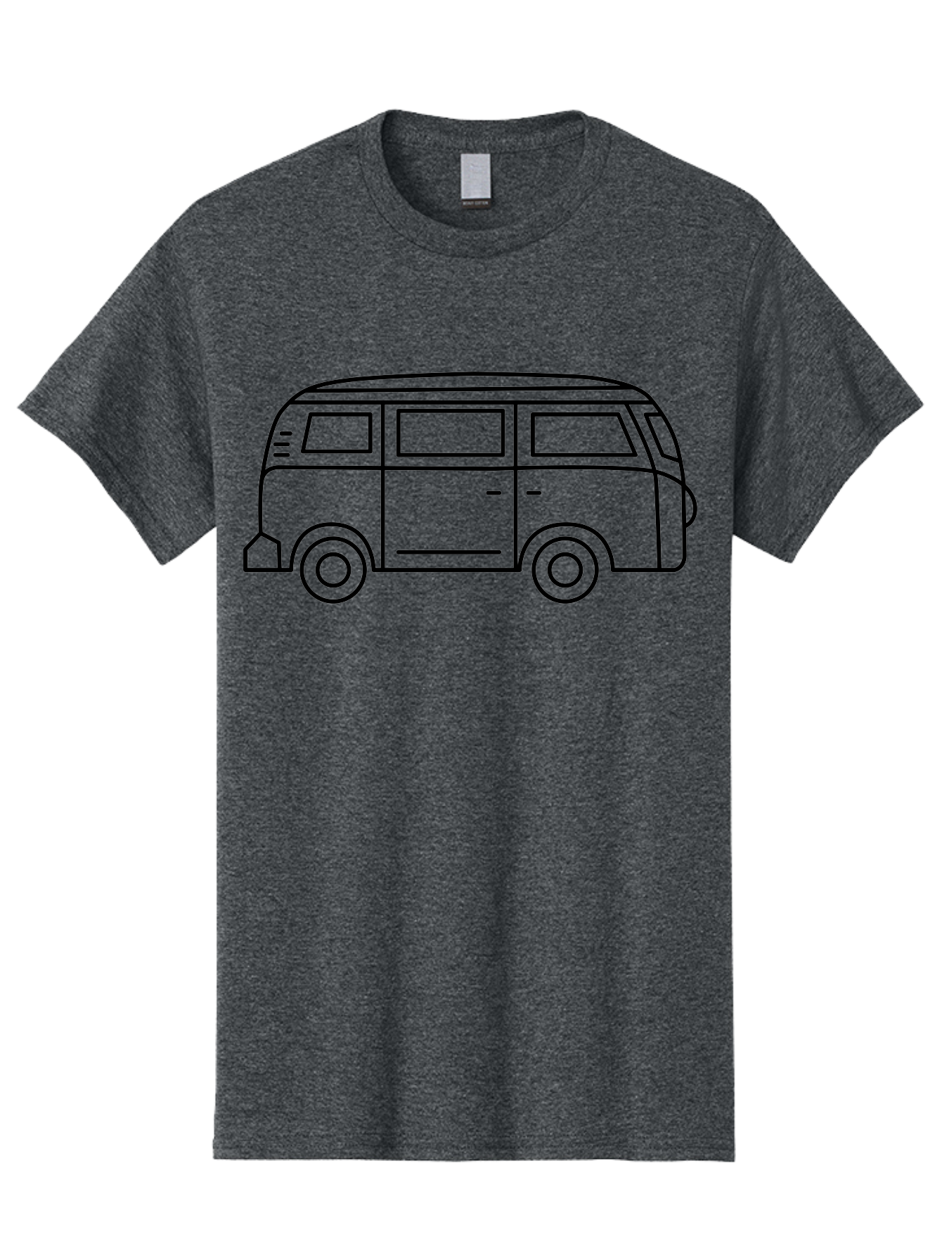 Vw-Bus Men'S Graphic Tee, 100% Cotton, Comfortable Casual Summer Wear, Machine Washable, Classic Vw Bus, Vintage Vehicle, Retro Van, Minimalist Design, Simple Illustration, Modern Graphic, Transportation Icon, Adventure Symbol, -  Aaa228