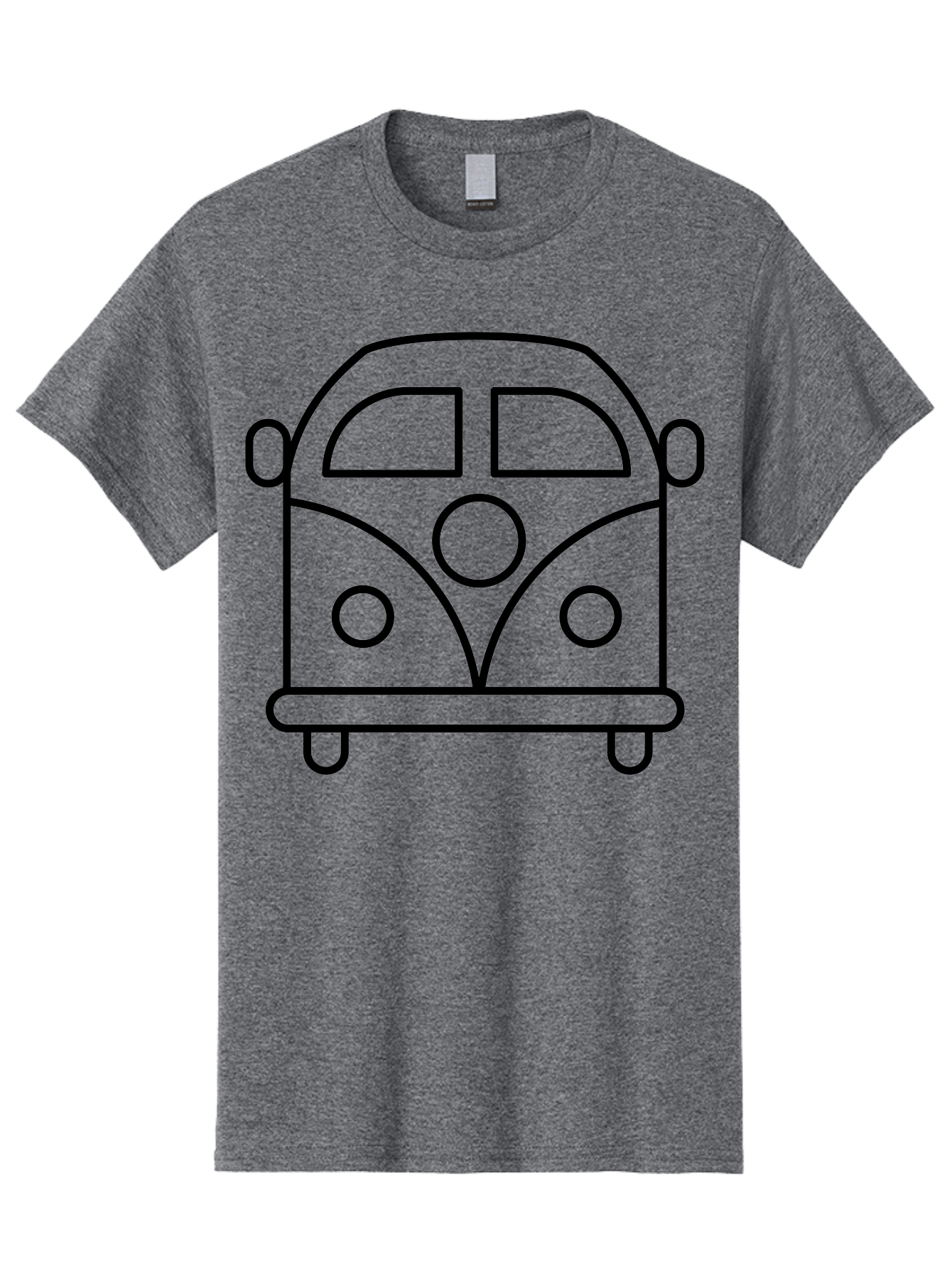 Vw-Van Men'S Graphic Tee, 100% Cotton, Comfortable Casual Summer Wear, Machine Washable, Volkswagen Bus, Retro Vehicle, Classic Car, Hippie Culture, Road Trip, Vintage Transportation, Minimalist Design, Simple Illustration -  Aaa229
