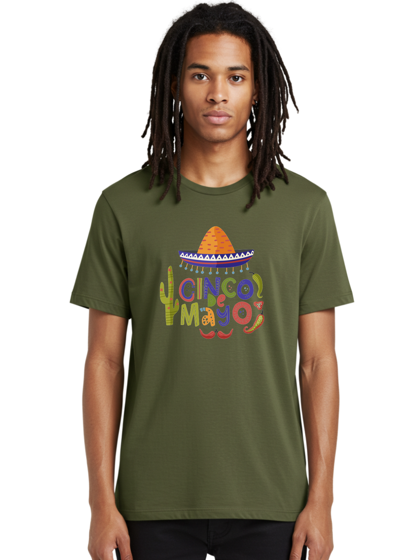 Cinco-De-Mayo-1 Men'S Graphic Tee, 100% Cotton, Comfortable Casual Summer Wear, Machine Washable, Cinco De Mayo, Sombrero, Chili Peppers, Cactus, Festive Design, Vibrant Colors, Mexican Heritage, Cultural Celebration, Fiesta Theme, -  Aaa233