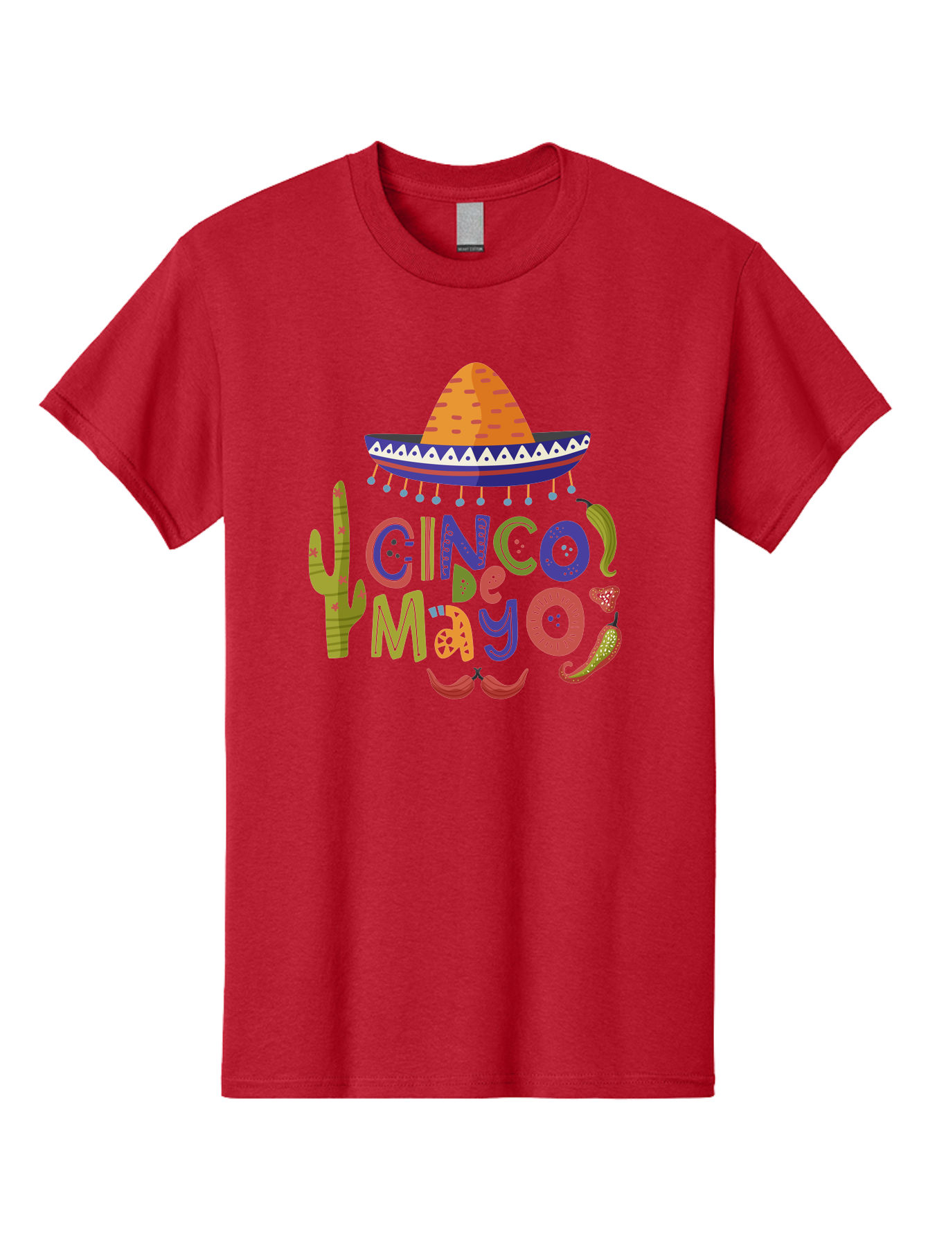 Cinco-De-Mayo-1 Men'S Graphic Tee, 100% Cotton, Comfortable Casual Summer Wear, Machine Washable, Cinco De Mayo, Sombrero, Chili Peppers, Cactus, Festive Design, Vibrant Colors, Mexican Heritage, Cultural Celebration, Fiesta Theme, -  Aaa233