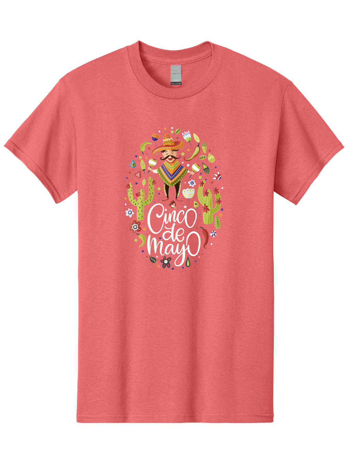 Cinco-De-Mayo-3 Men'S Graphic Tee, 100% Cotton, Comfortable Casual Summer Wear, Machine Washable, Mexican Fiesta, Cultural Celebration, Vibrant Colors, Mariachi Man, Cacti, Flowers, Festive Decorations, Traditional Attire, Party Atmosphere, -  Aaa235