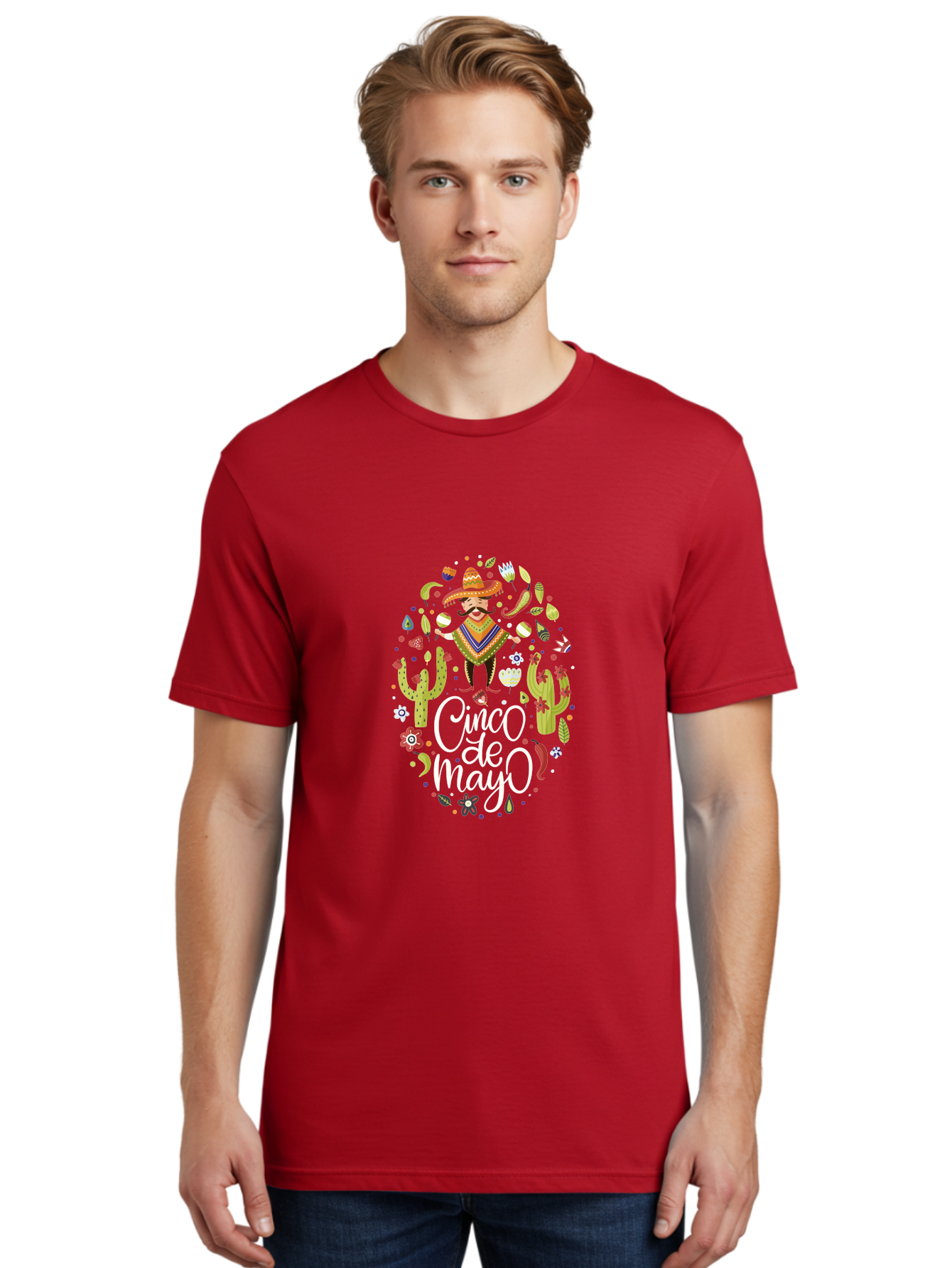 Cinco-De-Mayo-3 Men'S Graphic Tee, 100% Cotton, Comfortable Casual Summer Wear, Machine Washable, Mexican Fiesta, Cultural Celebration, Vibrant Colors, Mariachi Man, Cacti, Flowers, Festive Decorations, Traditional Attire, Party Atmosphere, -  Aaa235