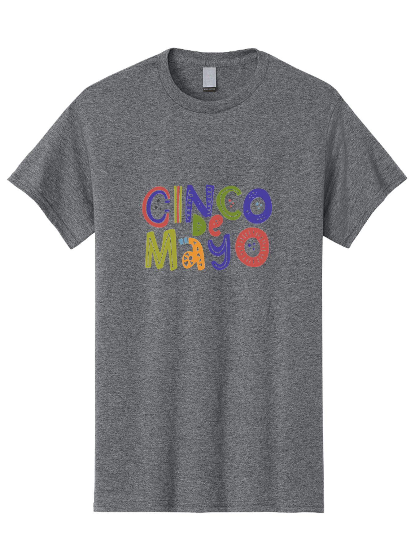 Cinco-De-Mayo-6 Men'S Graphic Tee, 100% Cotton, Comfortable Casual Summer Wear, Machine Washable, Cinco De Mayo, Colorful Text, Festive Typography, Mexican Holiday, Party Decorations, Vibrant Colors, Celebration -  Aaa238