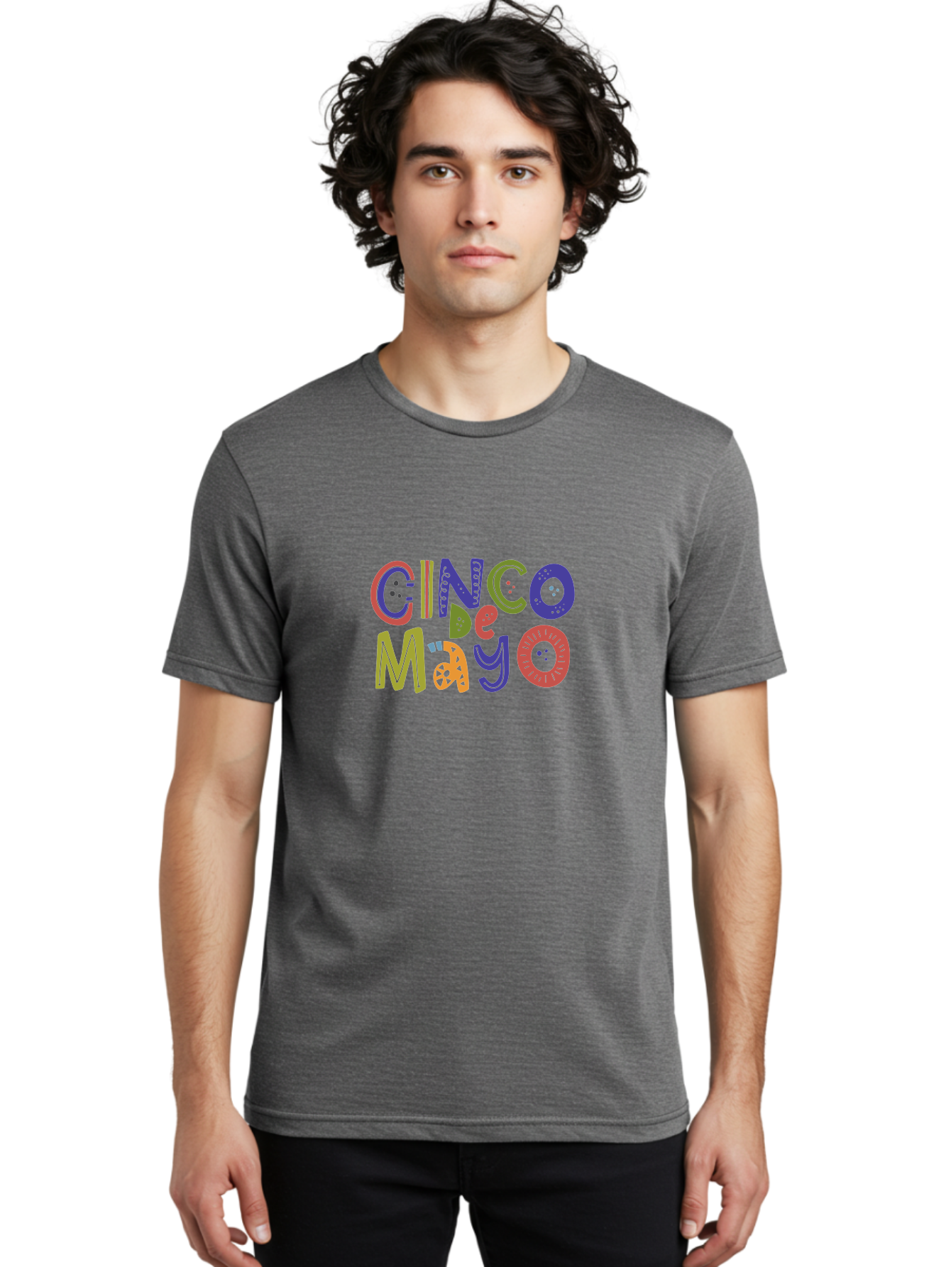 Cinco-De-Mayo-6 Men'S Graphic Tee, 100% Cotton, Comfortable Casual Summer Wear, Machine Washable, Cinco De Mayo, Colorful Text, Festive Typography, Mexican Holiday, Party Decorations, Vibrant Colors, Celebration -  Aaa238