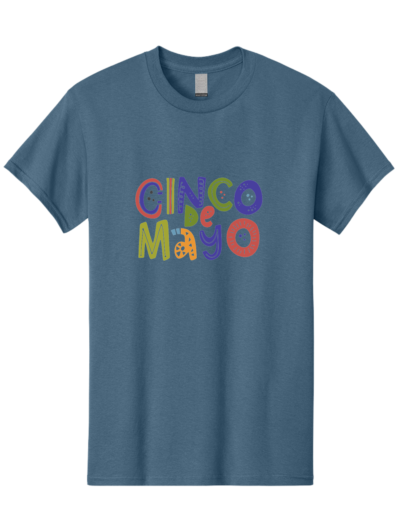 Cinco-De-Mayo-6 Men'S Graphic Tee, 100% Cotton, Comfortable Casual Summer Wear, Machine Washable, Cinco De Mayo, Colorful Text, Festive Typography, Mexican Holiday, Party Decorations, Vibrant Colors, Celebration -  Aaa238