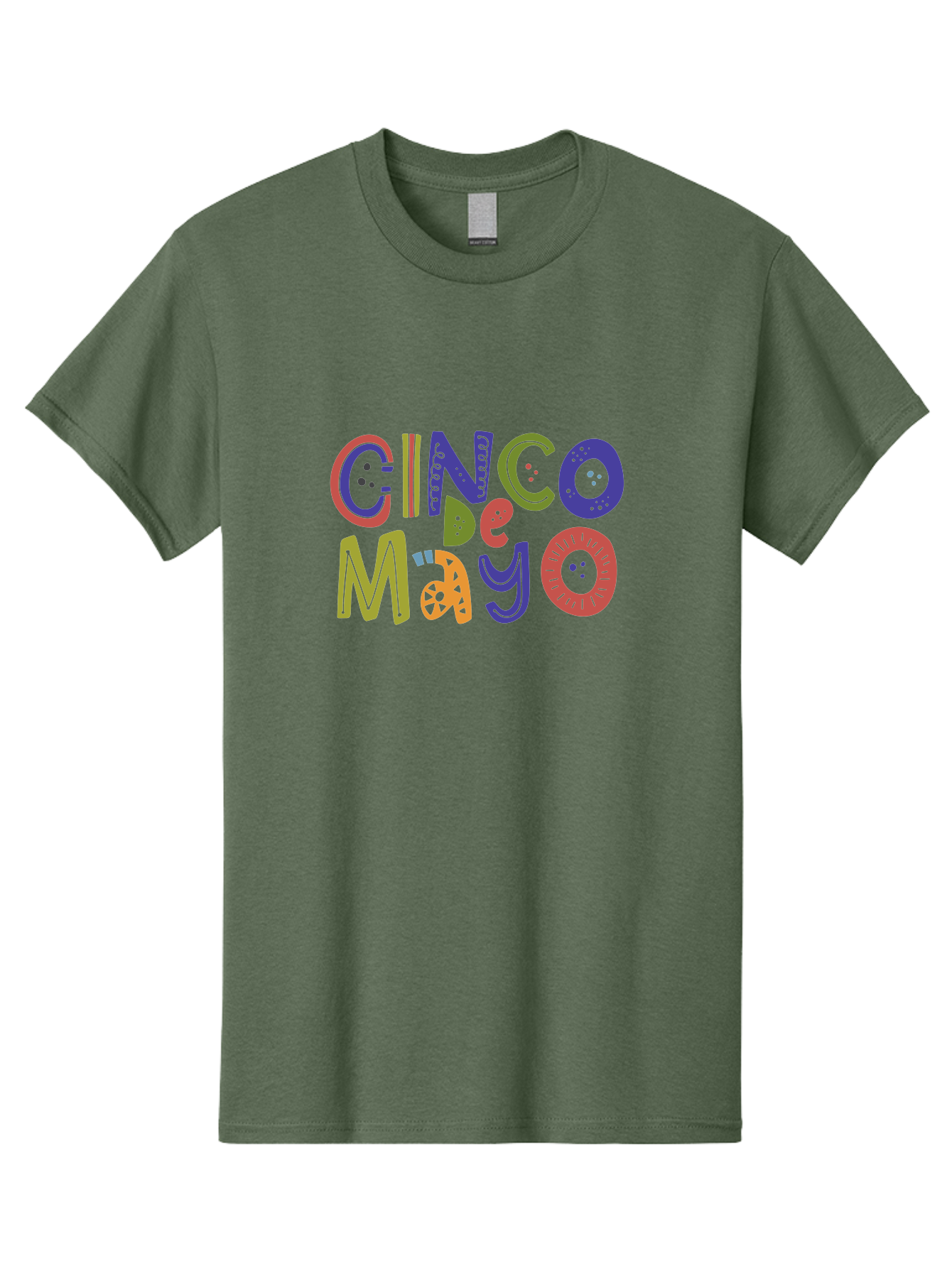 Cinco-De-Mayo-6 Men'S Graphic Tee, 100% Cotton, Comfortable Casual Summer Wear, Machine Washable, Cinco De Mayo, Colorful Text, Festive Typography, Mexican Holiday, Party Decorations, Vibrant Colors, Celebration -  Aaa238