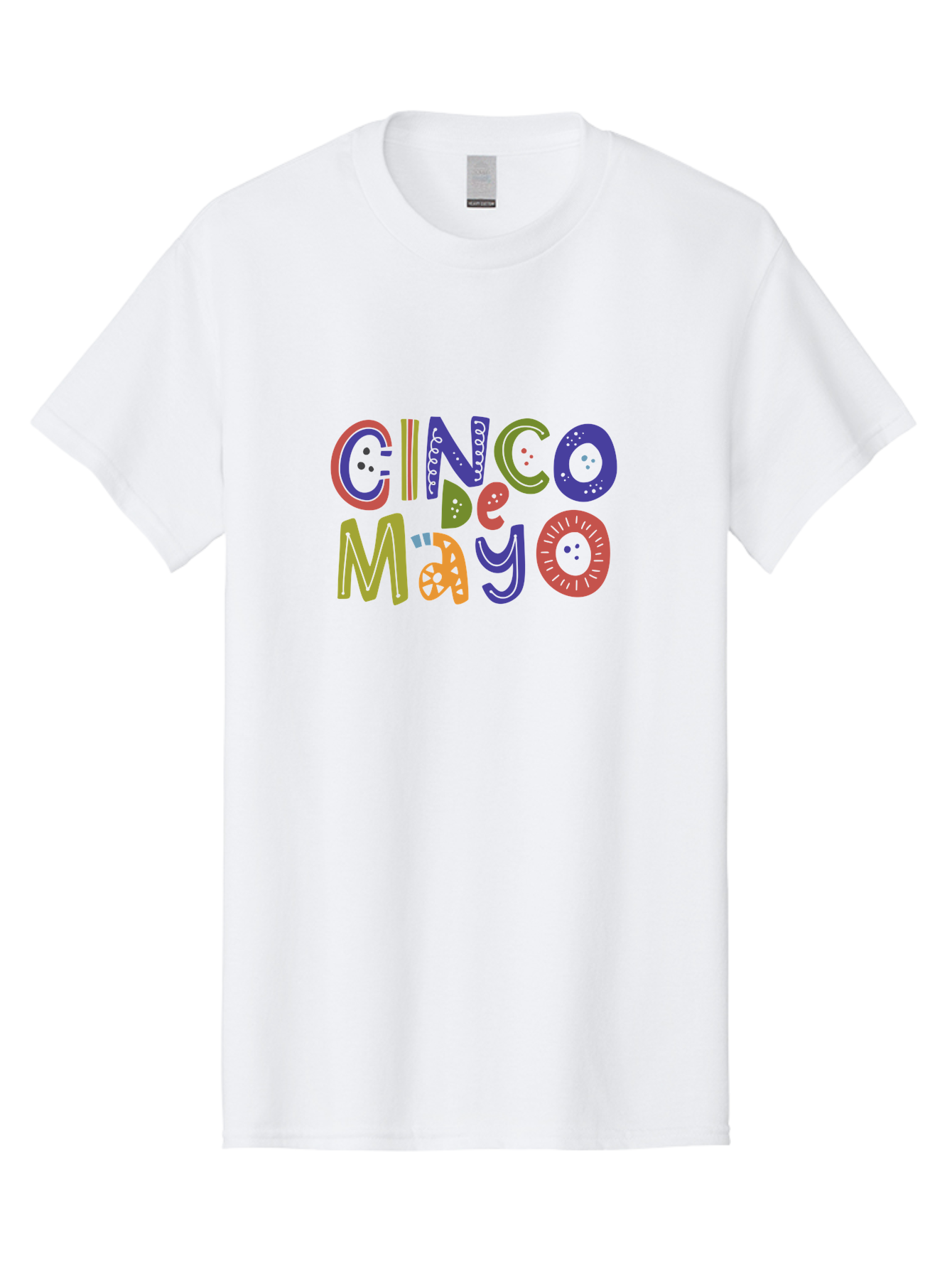 Cinco-De-Mayo-6 Men'S Graphic Tee, 100% Cotton, Comfortable Casual Summer Wear, Machine Washable, Cinco De Mayo, Colorful Text, Festive Typography, Mexican Holiday, Party Decorations, Vibrant Colors, Celebration -  Aaa238