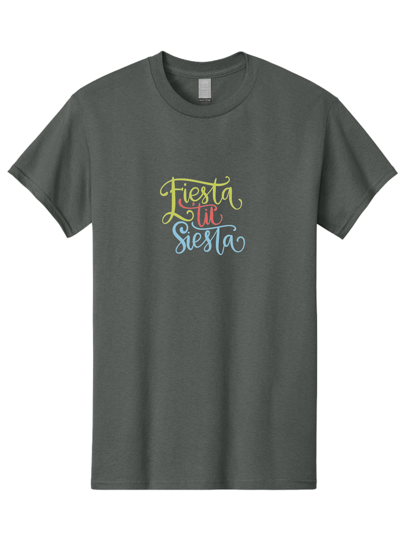 Fiesta-Til-Siesta Men'S Graphic Tee, 100% Cotton, Comfortable Casual Summer Wear, Machine Washable, Party Invitation, Festive Vibes, Celebration Graphics, Colorful Typography, Party Time, Fiesta Theme, Siesta Fun, Vibrant Colors, -  Aaa246
