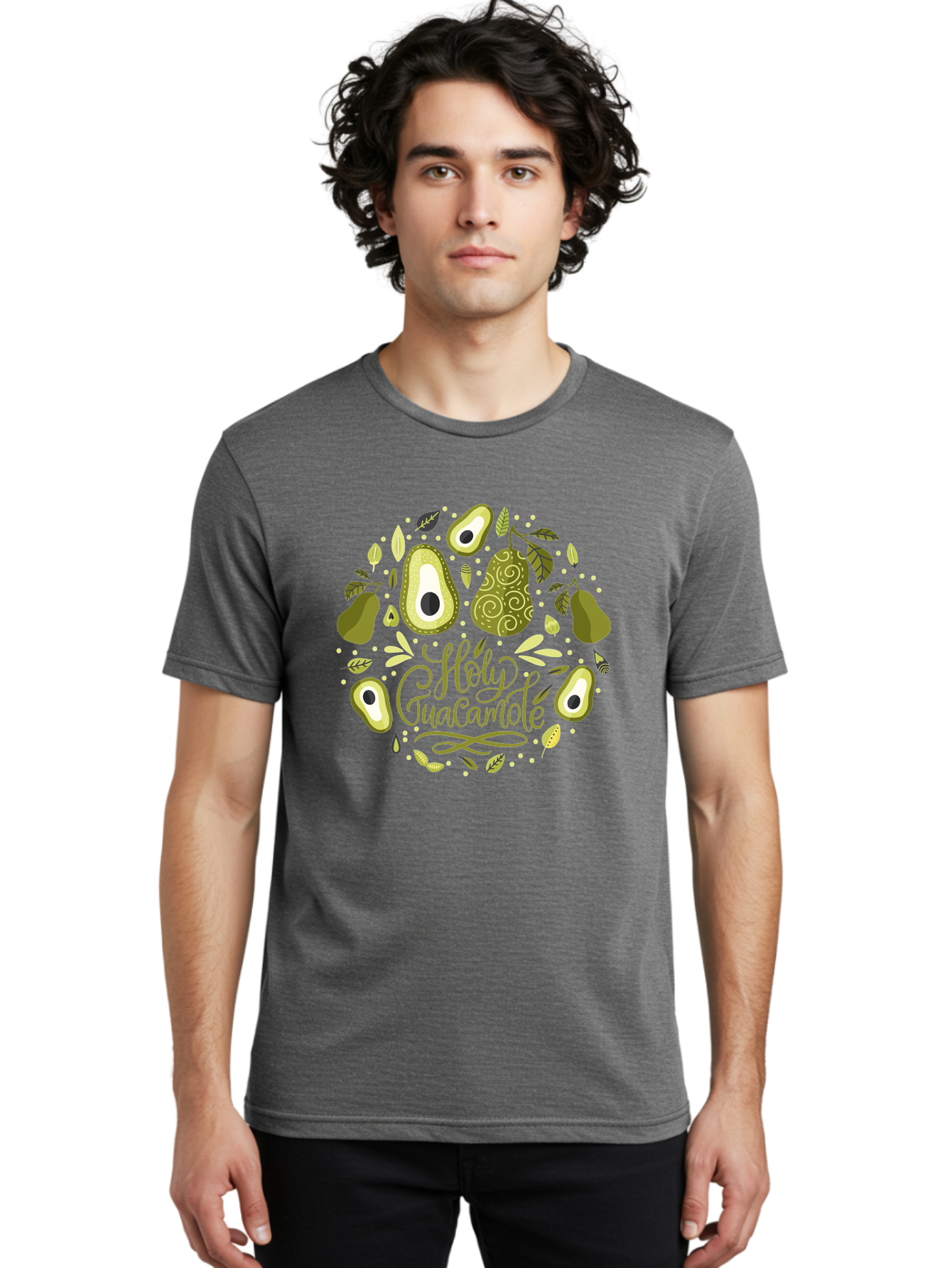 Hello-Avocado Men'S Graphic Tee, 100% Cotton, Comfortable Casual Summer Wear, Machine Washable, Avocado Illustrations, Guacamole Recipe, Healthy Eating, Vegan Lifestyle, Organic Produce, Foodie Culture, Fresh Ingredients, Culinary Delights -  Aaa250