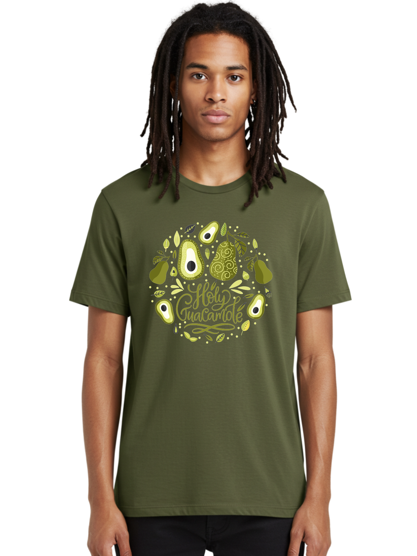 Hello-Avocado Men'S Graphic Tee, 100% Cotton, Comfortable Casual Summer Wear, Machine Washable, Avocado Illustrations, Guacamole Recipe, Healthy Eating, Vegan Lifestyle, Organic Produce, Foodie Culture, Fresh Ingredients, Culinary Delights -  Aaa250