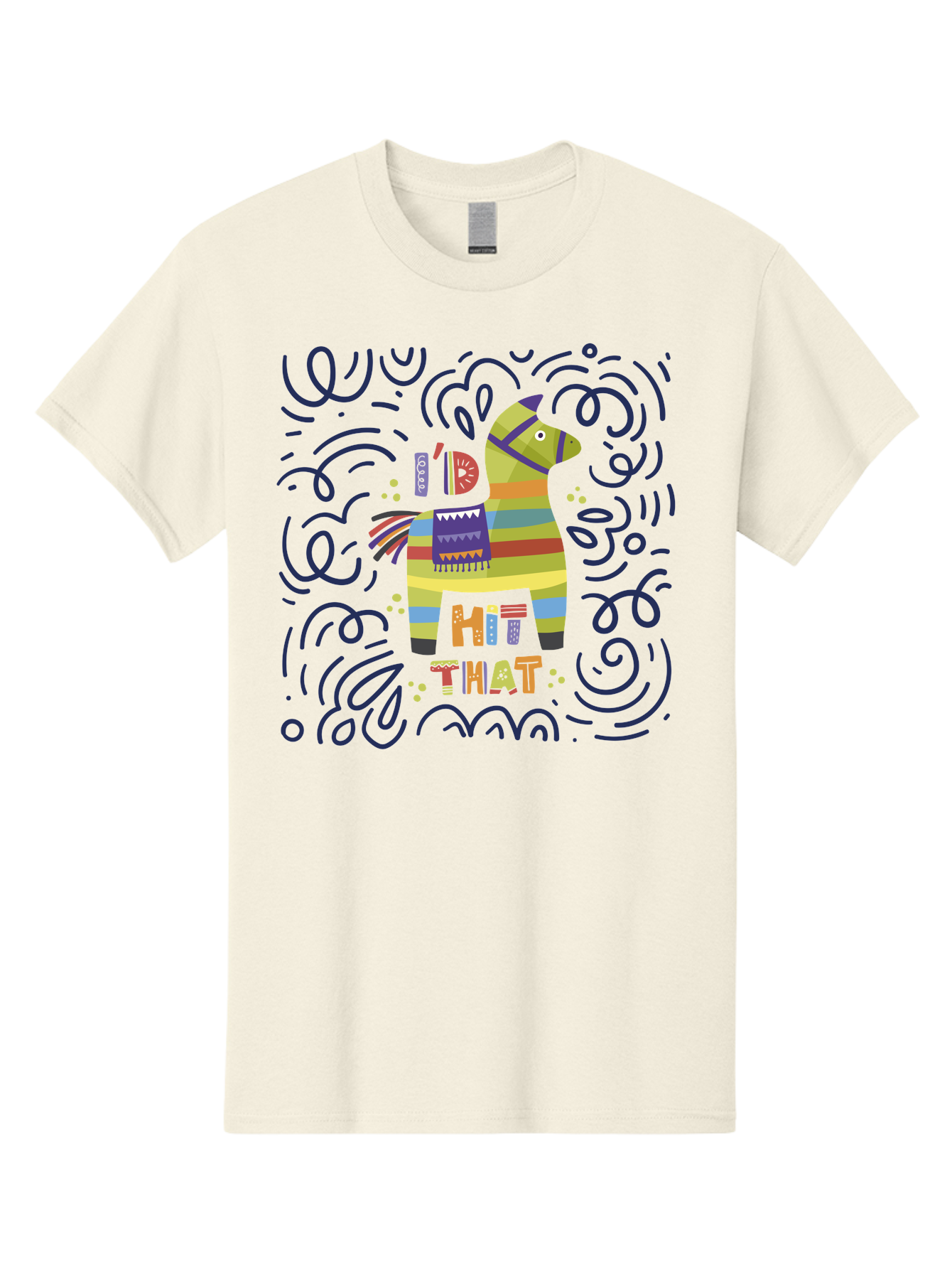 Hit-That-Pinata Men'S Graphic Tee, 100% Cotton, Comfortable Casual Summer Wear, Machine Washable, Colorful Piñata, Party Decoration, Festive Atmosphere, Vibrant Colors, Playful Design, Fiesta Theme, Celebration, Fun, Lively -  Aaa251