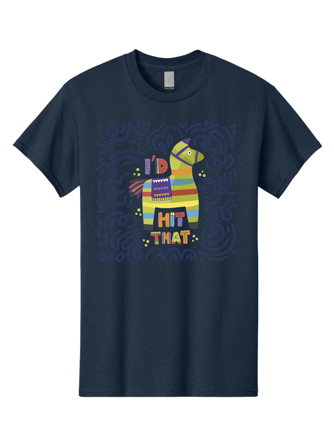 Hit-That-Pinata Men'S Graphic Tee, 100% Cotton, Comfortable Casual Summer Wear, Machine Washable, Colorful Piñata, Party Decoration, Festive Atmosphere, Vibrant Colors, Playful Design, Fiesta Theme, Celebration, Fun, Lively -  Aaa251