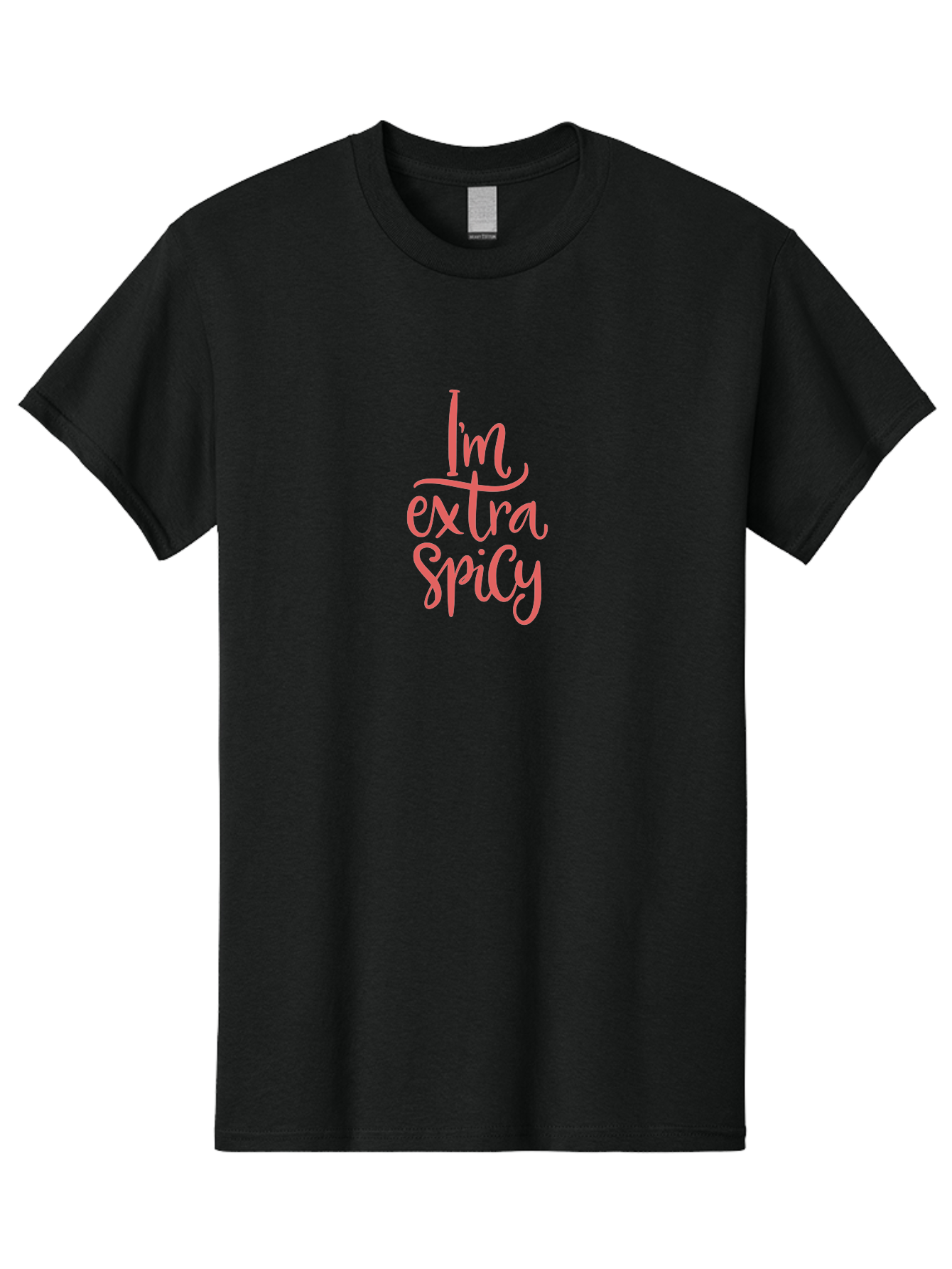 I-M-Extra-Spicy-2 Men'S Graphic Tee, 100% Cotton, Comfortable Casual Summer Wear, Machine Washable, Fun Phrase, Quirky Quote, Pink Text, Funny Saying, Sassy Statement, Bold Typography, Motivational Phrase, Attitude Adjustment -  Aaa259