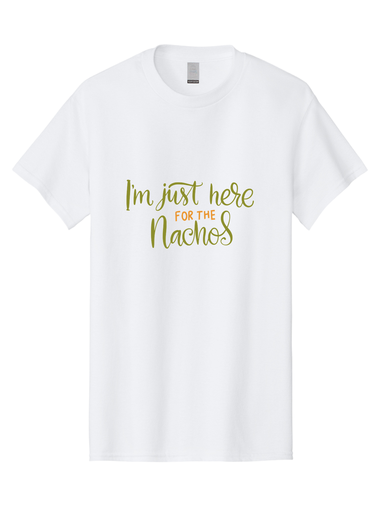 I-M-Just-Here-For-The-Nachos-3 Men'S Graphic Tee, 100% Cotton, Comfortable Casual Summer Wear, Machine Washable, Funny Quote, Humorous Saying, Nachos Love, Foodie Humor, Casual Phrase, Playful Text, Snack Time -  Aaa264