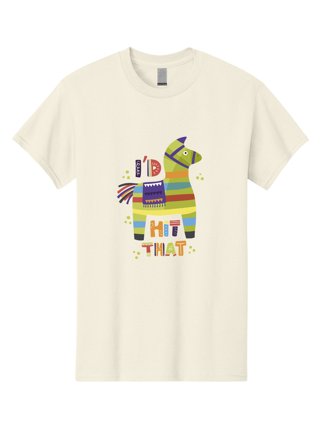 Kick-It Men'S Graphic Tee, 100% Cotton, Comfortable Casual Summer Wear, Machine Washable, Colorful Pinata, Festive Decorations, Party Theme, Vibrant Colors, Celebratory Atmosphere, Fun, Playful, Kick That Pinata -  Aaa268