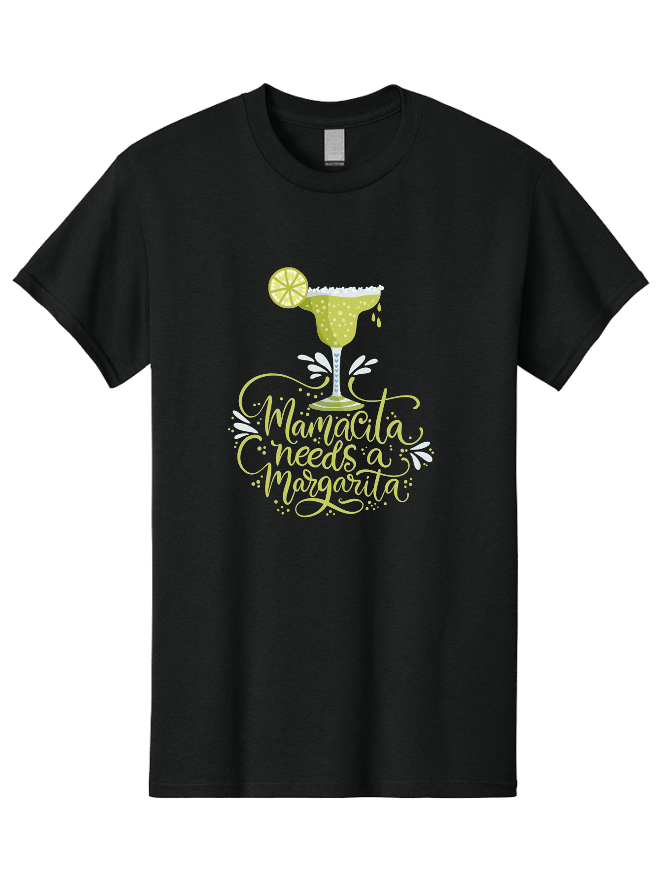Mamacita-Needs-A-Margarita-1 Men'S Graphic Tee, 100% Cotton, Comfortable Casual Summer Wear, Machine Washable, Margarita Cocktail, Lime Slice, Salt Rim, Tequila Drink, Festive Design, Party Theme, Mexican-Inspired, Cocktail Culture, -  Aaa273