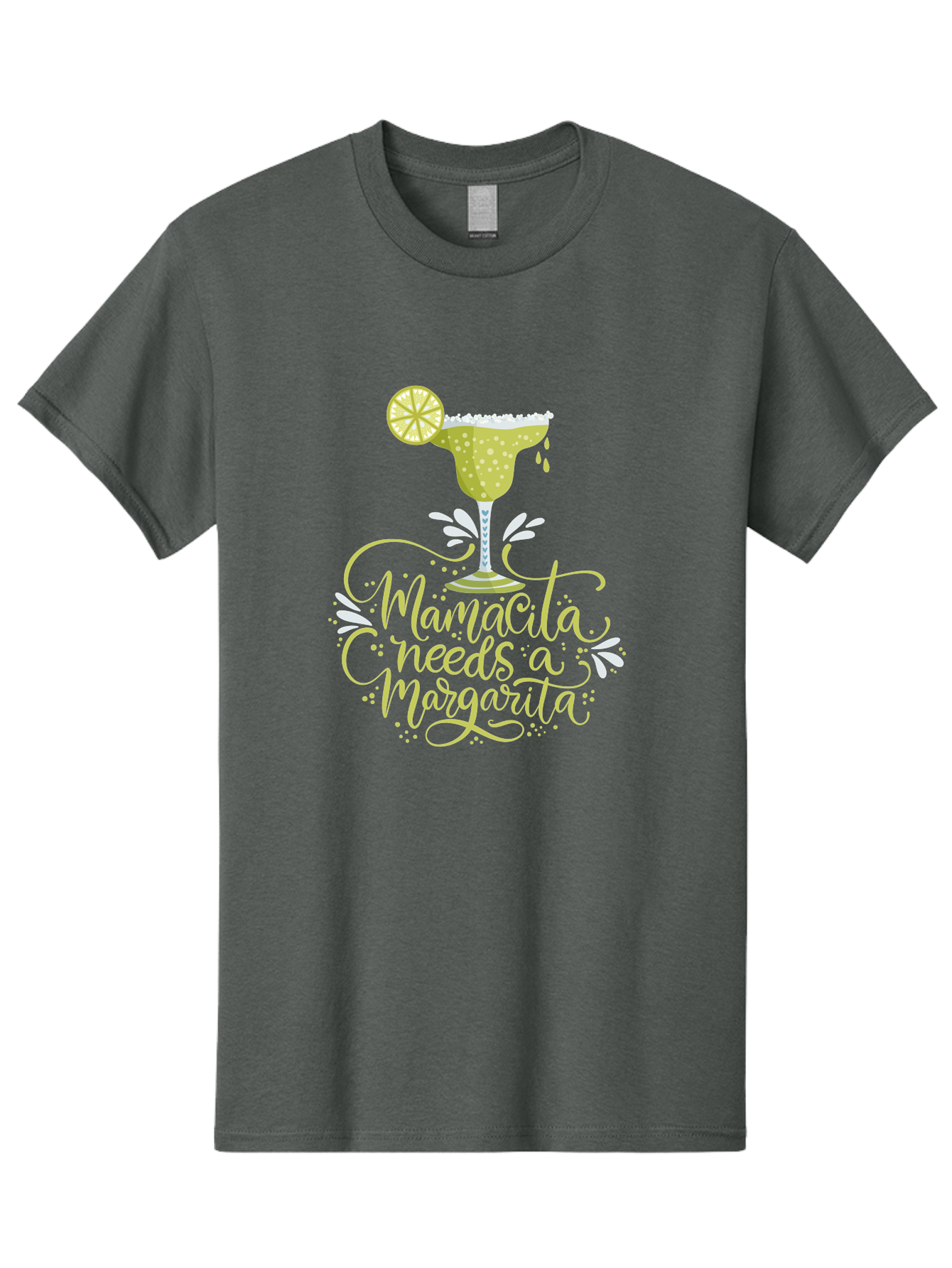 Mamacita-Needs-A-Margarita-1 Men'S Graphic Tee, 100% Cotton, Comfortable Casual Summer Wear, Machine Washable, Margarita Cocktail, Lime Slice, Salt Rim, Tequila Drink, Festive Design, Party Theme, Mexican-Inspired, Cocktail Culture, -  Aaa273