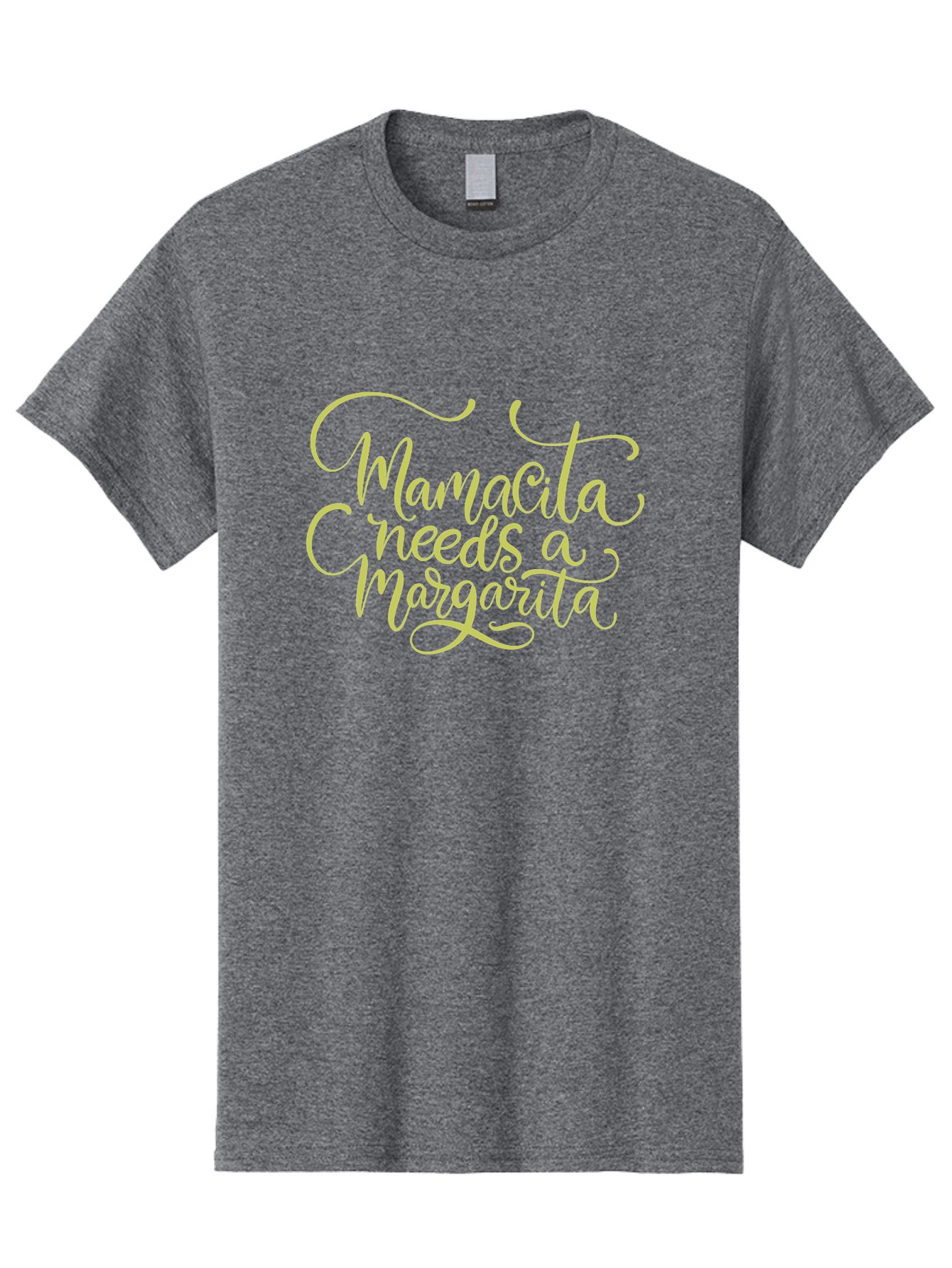 Mamacita-Needs-A-Margarita-2 Men'S Graphic Tee, 100% Cotton, Comfortable Casual Summer Wear, Machine Washable, Mamacita Needs A Margarita, Margarita Cocktail, Funny Quote, Cursive Text, Beverage Phrase, Happy Hour, Drink Sign, Party Theme, -  Aaa274