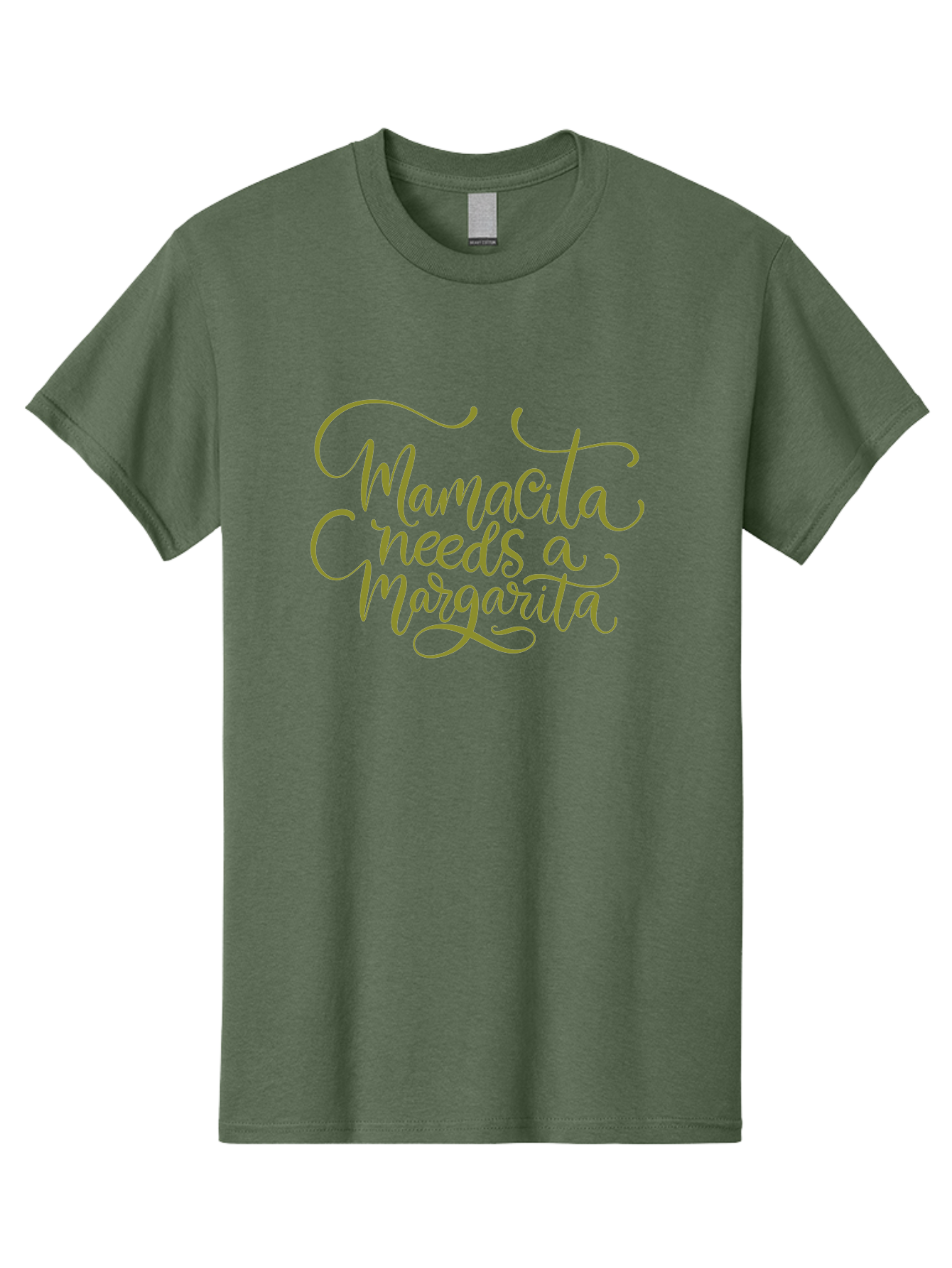 Mamacita-Needs-A-Margarita-3 Men'S Graphic Tee, 100% Cotton, Comfortable Casual Summer Wear, Machine Washable, Humorous Quote, Funny Phrase, Margarita Cocktail, Mamaquita, Red Text, Decorative Font, Elegant Script, Festive Vibes, -  Aaa275