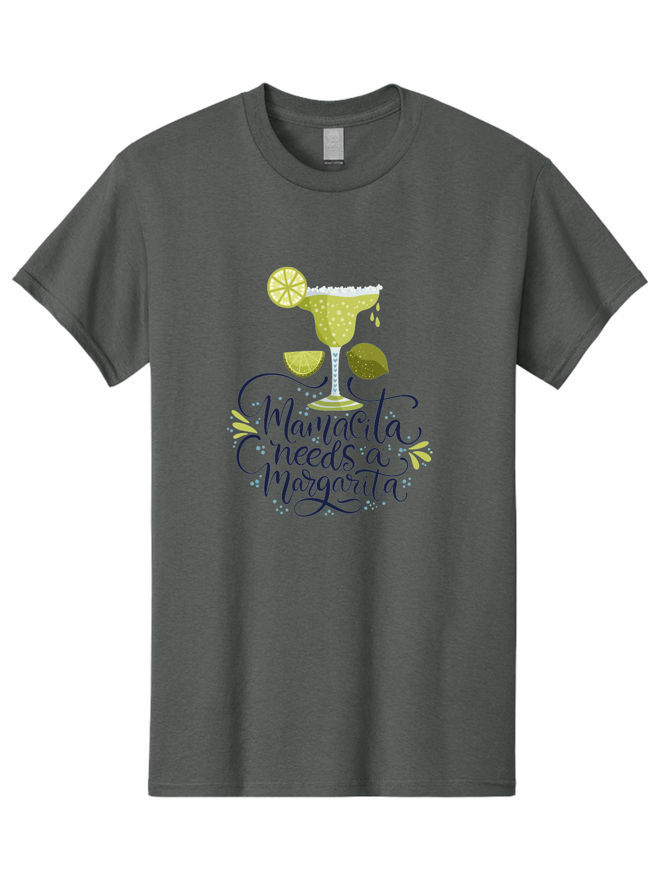 Mamacita-Needs-A-Margarita Men'S Graphic Tee, 100% Cotton, Comfortable Casual Summer Wear, Machine Washable, Margarita Cocktail, Salt Rim, Citrus Slices, Festive Drinks, Party Vibes, Summer Fun, Happy Hour, Cocktail Hour, Margarita Love, -  Aaa276