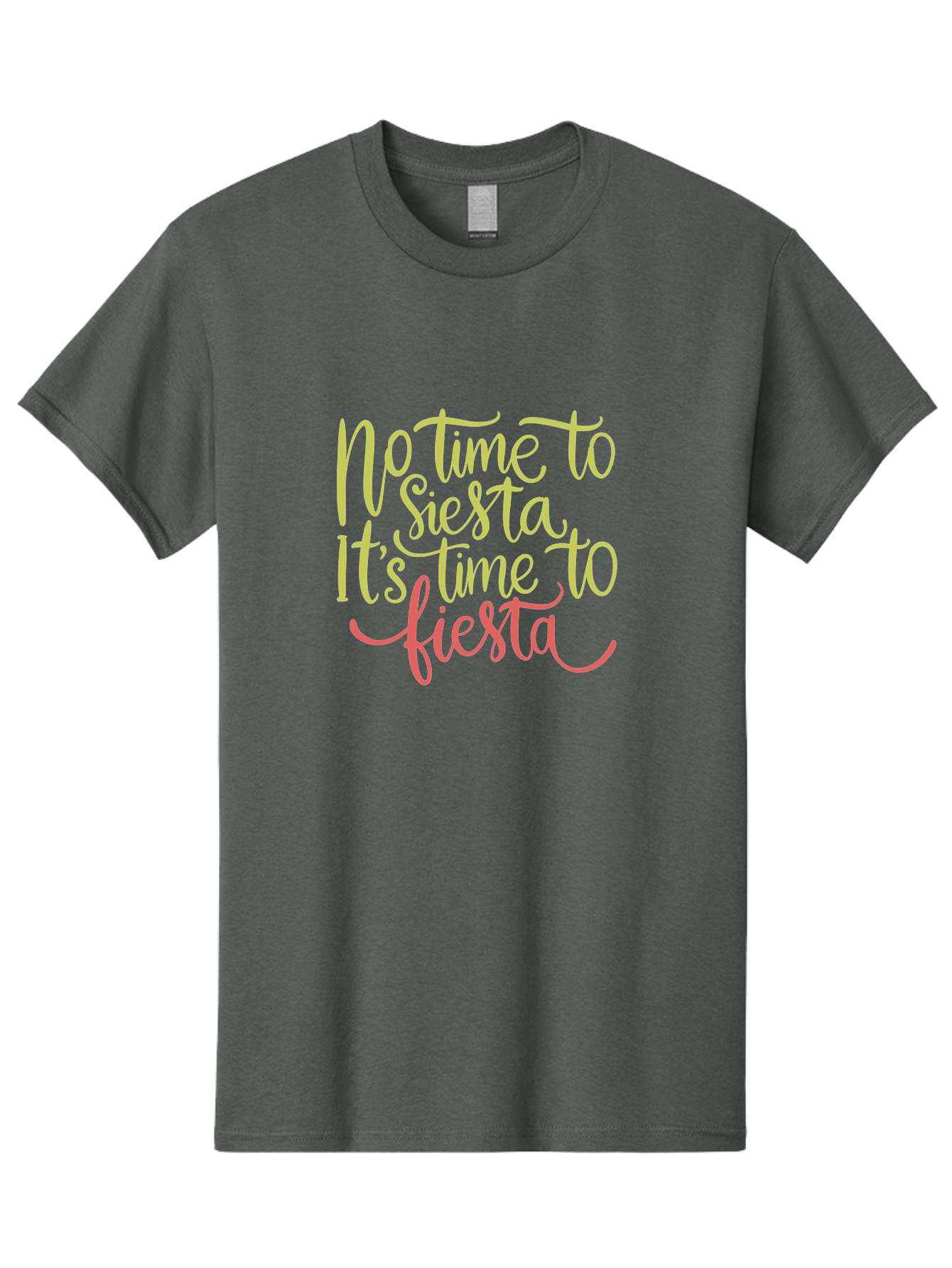 No-Time-To-Siesta-It-S-Time-To-Fiesta-1 Men'S Graphic Tee, 100% Cotton, Comfortable Casual Summer Wear, Machine Washable, Party Time, Fiesta Vibes, Celebration Mode, Festive Atmosphere, Fun Phrases, Lively Spirit, Dance Party, Vibrant Text -  Aaa287