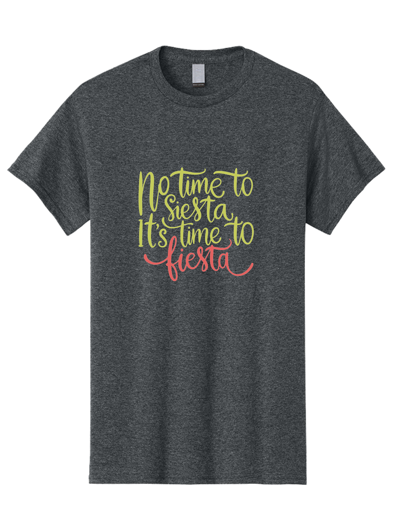 No-Time-To-Siesta-It-S-Time-To-Fiesta-1 Men'S Graphic Tee, 100% Cotton, Comfortable Casual Summer Wear, Machine Washable, Party Time, Fiesta Vibes, Celebration Mode, Festive Atmosphere, Fun Phrases, Lively Spirit, Dance Party, Vibrant Text -  Aaa287