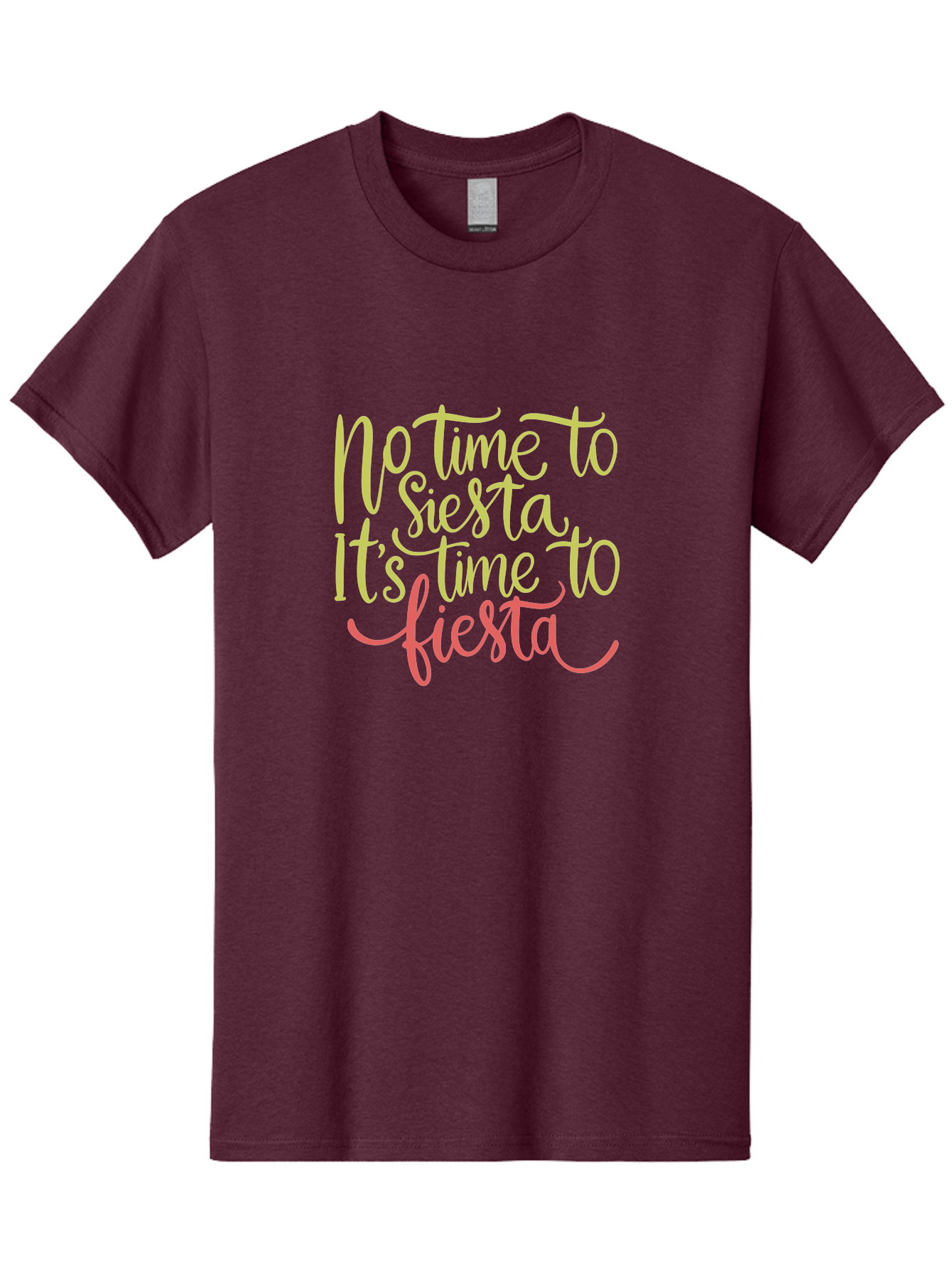 No-Time-To-Siesta-It-S-Time-To-Fiesta-1 Men'S Graphic Tee, 100% Cotton, Comfortable Casual Summer Wear, Machine Washable, Party Time, Fiesta Vibes, Celebration Mode, Festive Atmosphere, Fun Phrases, Lively Spirit, Dance Party, Vibrant Text -  Aaa287