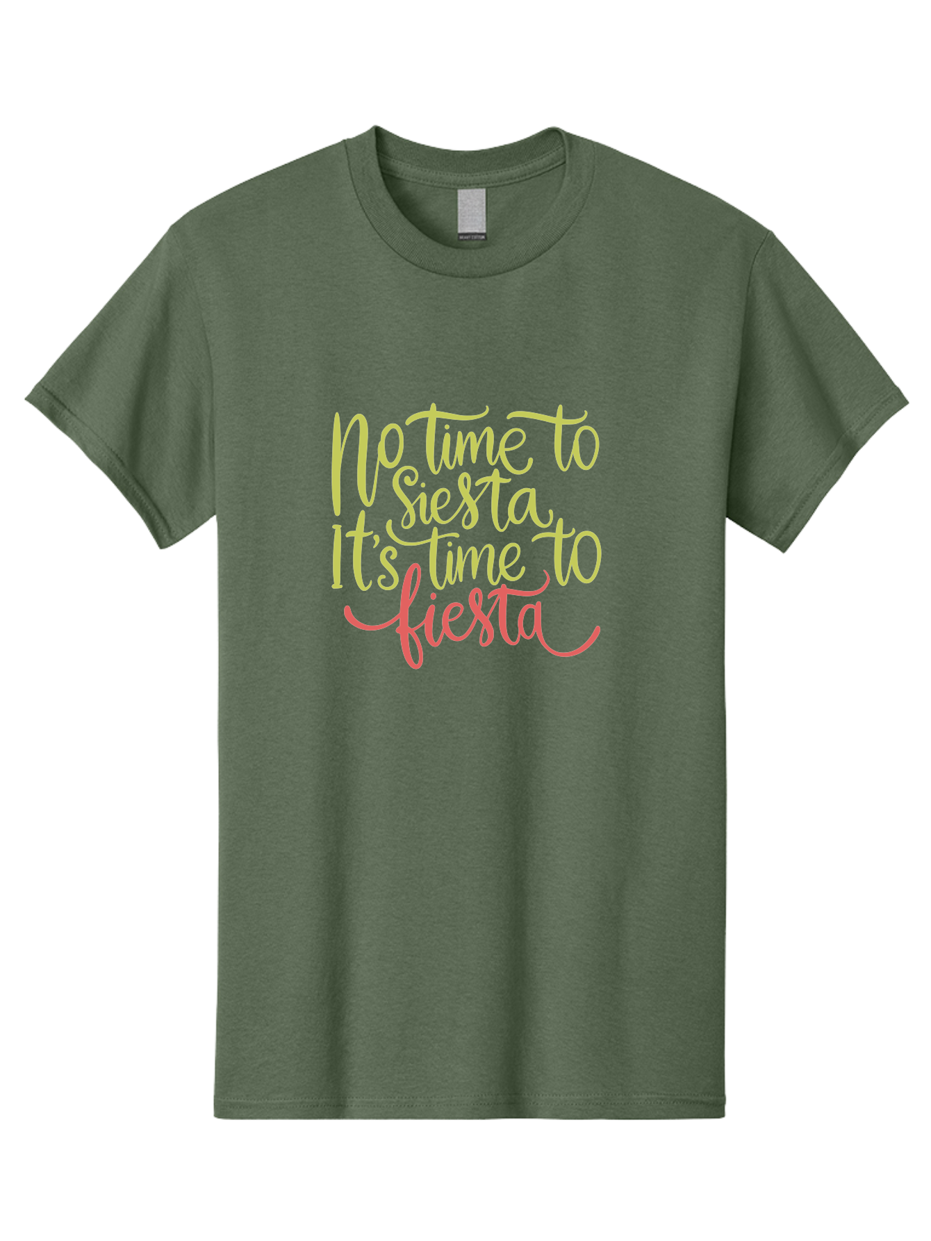 No-Time-To-Siesta-It-S-Time-To-Fiesta-1 Men'S Graphic Tee, 100% Cotton, Comfortable Casual Summer Wear, Machine Washable, Party Time, Fiesta Vibes, Celebration Mode, Festive Atmosphere, Fun Phrases, Lively Spirit, Dance Party, Vibrant Text -  Aaa287