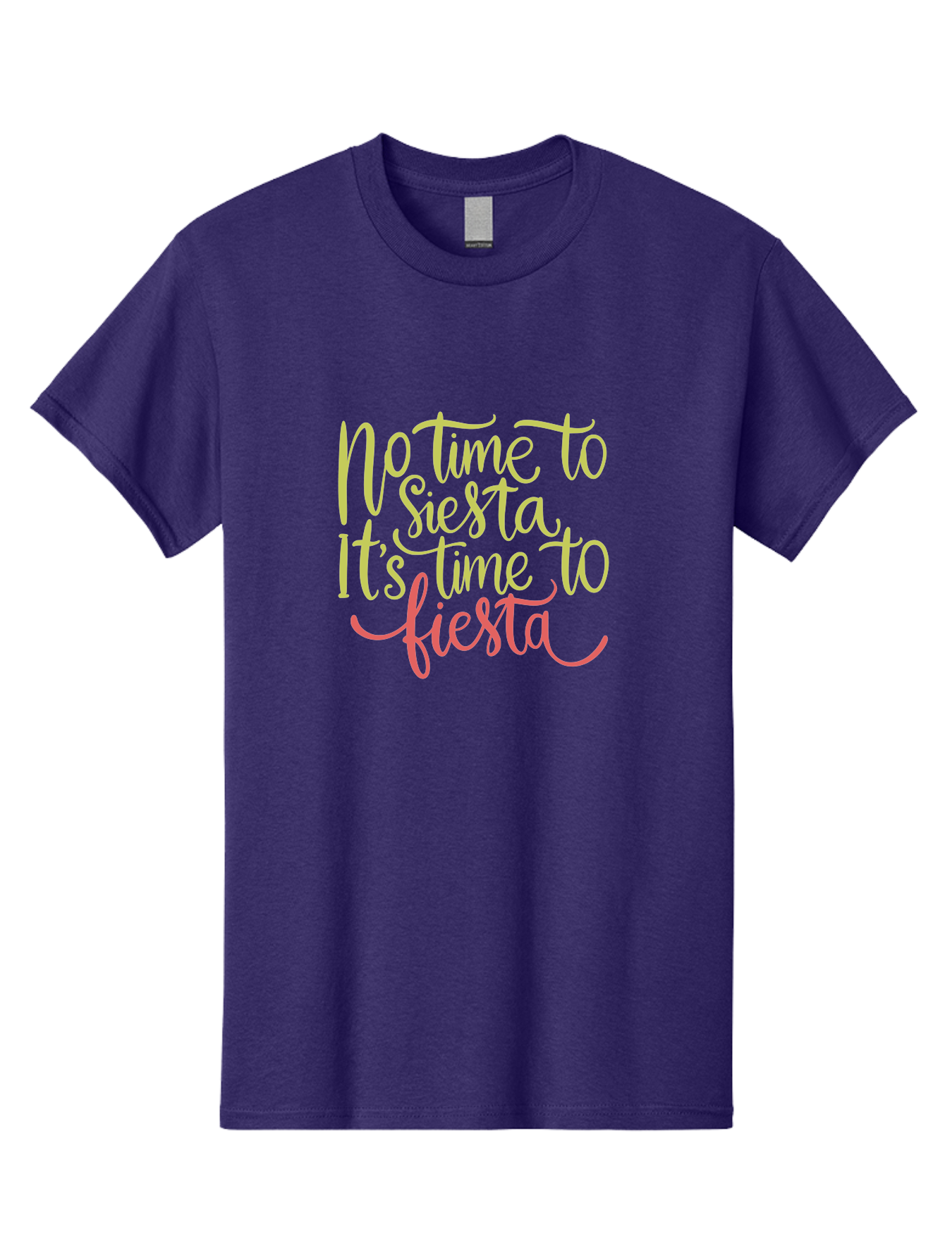 No-Time-To-Siesta-It-S-Time-To-Fiesta-1 Men'S Graphic Tee, 100% Cotton, Comfortable Casual Summer Wear, Machine Washable, Party Time, Fiesta Vibes, Celebration Mode, Festive Atmosphere, Fun Phrases, Lively Spirit, Dance Party, Vibrant Text -  Aaa287