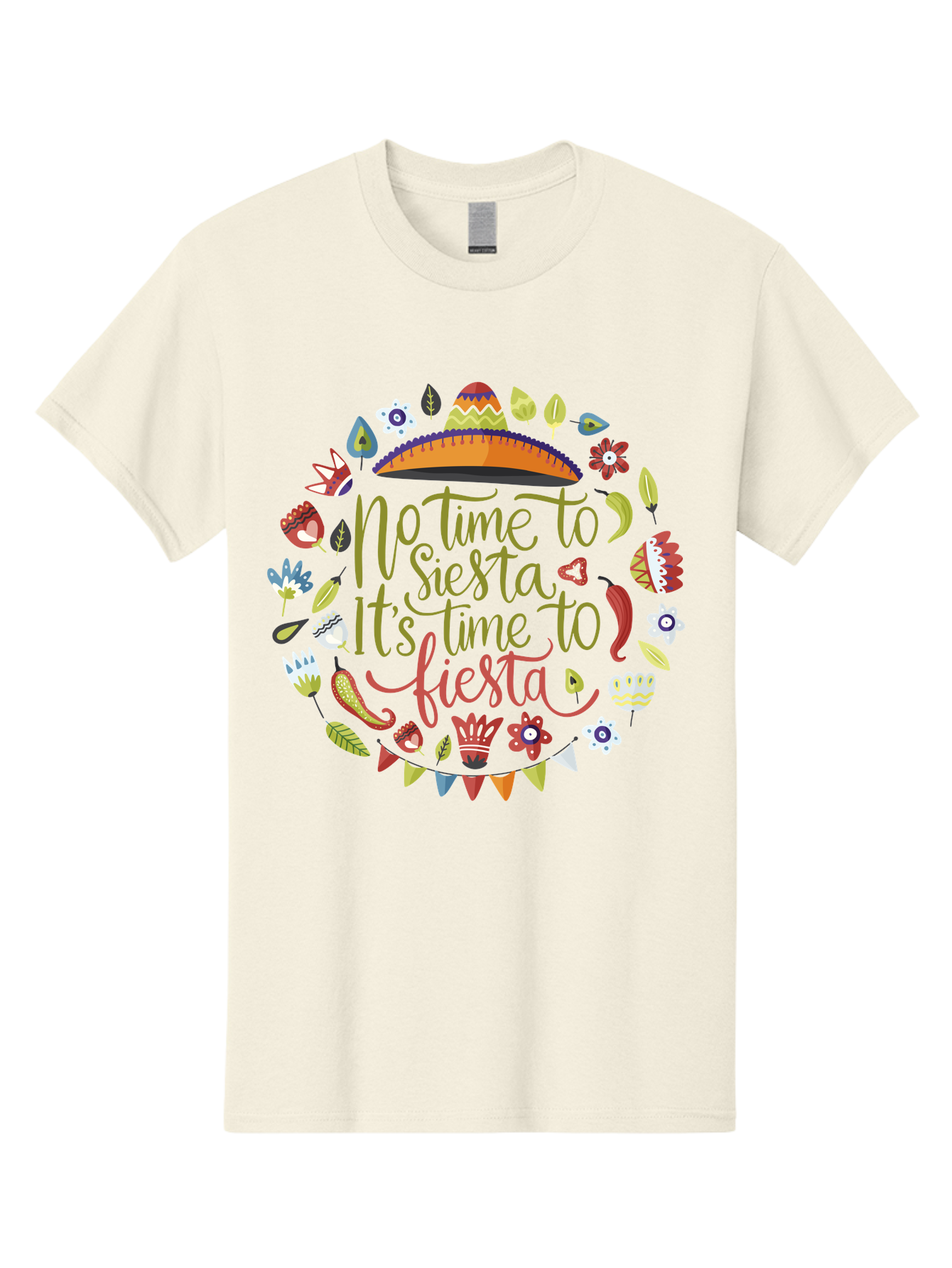 No-Time-To-Siesta Men'S Graphic Tee, 100% Cotton, Comfortable Casual Summer Wear, Machine Washable, Taco Graphic, Fiesta Decorations, Mexican Culture, Festive Atmosphere, Vibrant Colors, Party Time, Celebration, Chili Peppers, Sombrero, -  Aaa289