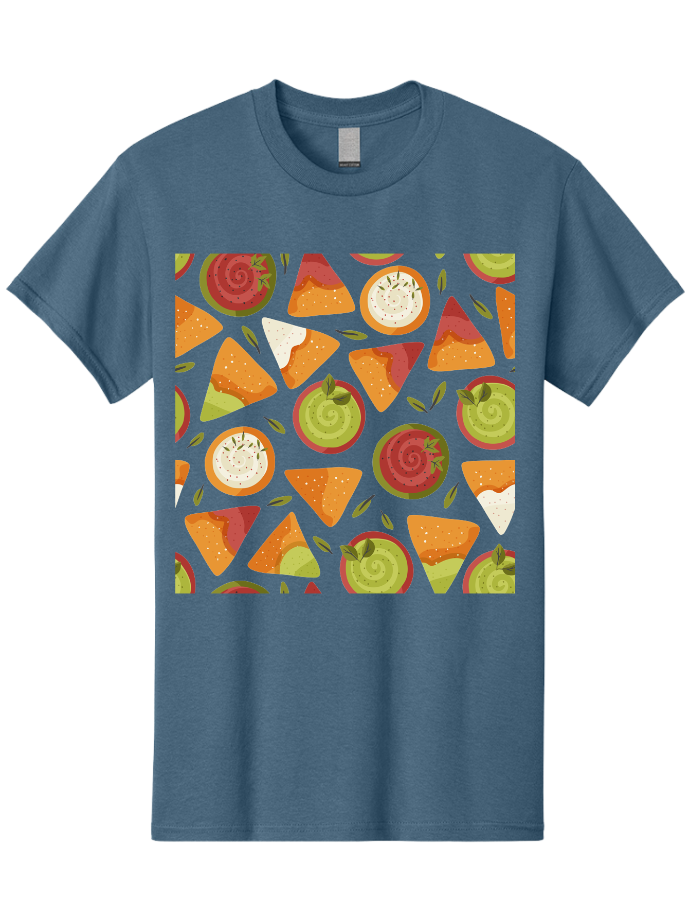 Pizza-Slices-Pattern Men'S Graphic Tee, 100% Cotton, Comfortable Casual Summer Wear, Machine Washable, Pizza Slices, Various Toppings, Pepperoni, Vegetables, Cheese, Food Pattern, Seamless Design, Cartoon Style -  Aaa290