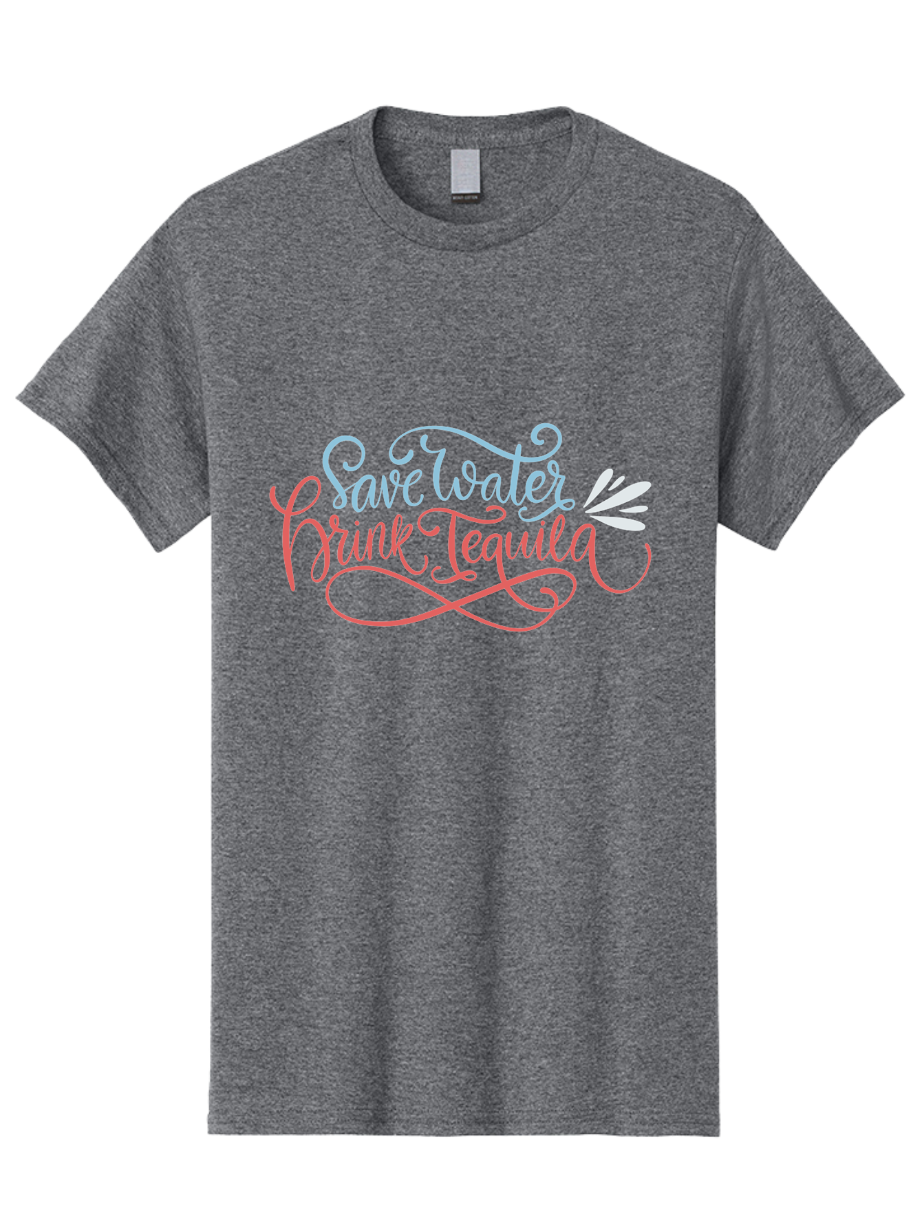 Save-Water-Drink-Tequila-3 Men'S Graphic Tee, 100% Cotton, Comfortable Casual Summer Wear, Machine Washable, Tequila Quote, Save Water, Drink Tequila, Funny Quote, Tequila Humor, Liquor Quote, Party Phrase, Agave Quote, Creative Typography, -  Aaa293