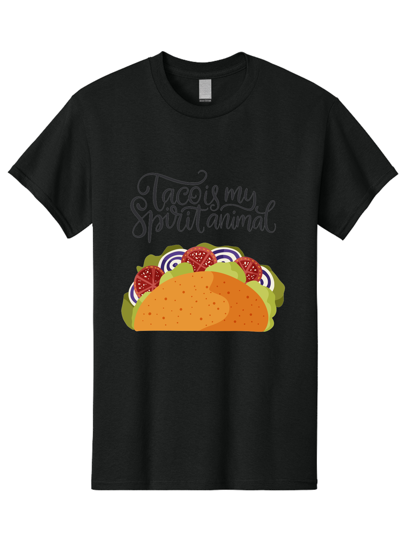 Taco-Is-My-Spirit-Animal-1 Men'S Graphic Tee, 100% Cotton, Comfortable Casual Summer Wear, Machine Washable, Taco Love, Mexican Cuisine, Foodie Humor, Taco Graphics, Spirit Animal Humor, Funny Quotes, Vibrant Graphics, Taco Culture, -  Aaa300