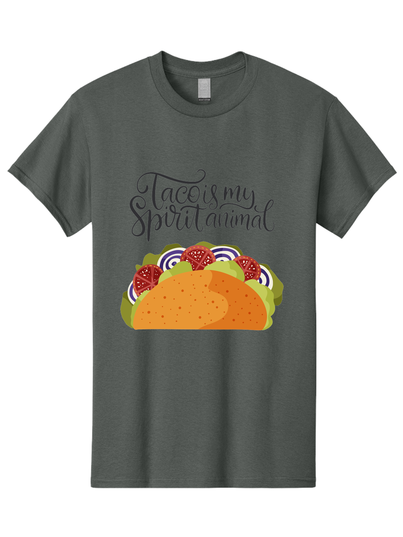 Taco-Is-My-Spirit-Animal-1 Men'S Graphic Tee, 100% Cotton, Comfortable Casual Summer Wear, Machine Washable, Taco Love, Mexican Cuisine, Foodie Humor, Taco Graphics, Spirit Animal Humor, Funny Quotes, Vibrant Graphics, Taco Culture, -  Aaa300