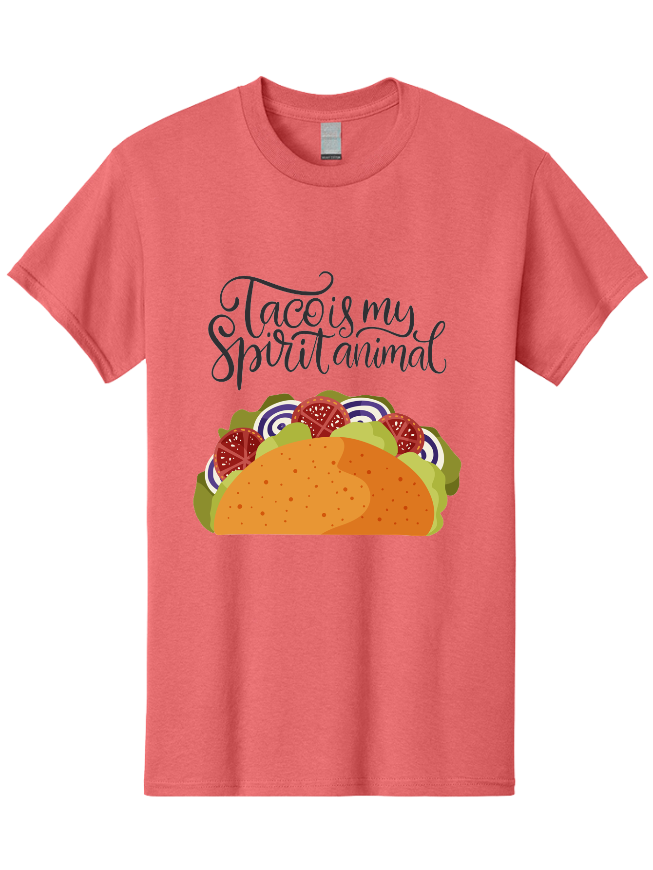 Taco-Is-My-Spirit-Animal-1 Men'S Graphic Tee, 100% Cotton, Comfortable Casual Summer Wear, Machine Washable, Taco Love, Mexican Cuisine, Foodie Humor, Taco Graphics, Spirit Animal Humor, Funny Quotes, Vibrant Graphics, Taco Culture, -  Aaa300
