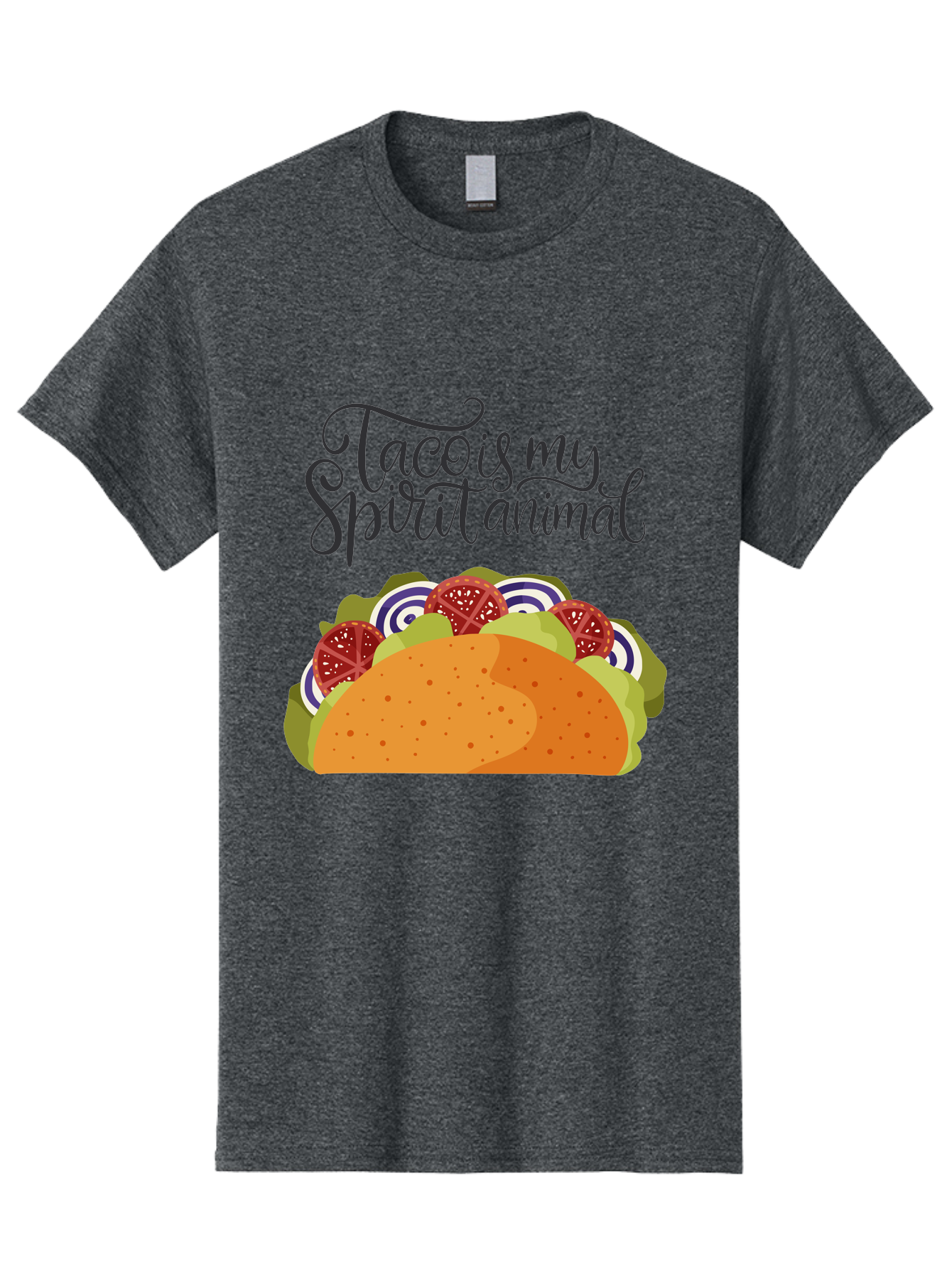 Taco-Is-My-Spirit-Animal-1 Men'S Graphic Tee, 100% Cotton, Comfortable Casual Summer Wear, Machine Washable, Taco Love, Mexican Cuisine, Foodie Humor, Taco Graphics, Spirit Animal Humor, Funny Quotes, Vibrant Graphics, Taco Culture, -  Aaa300