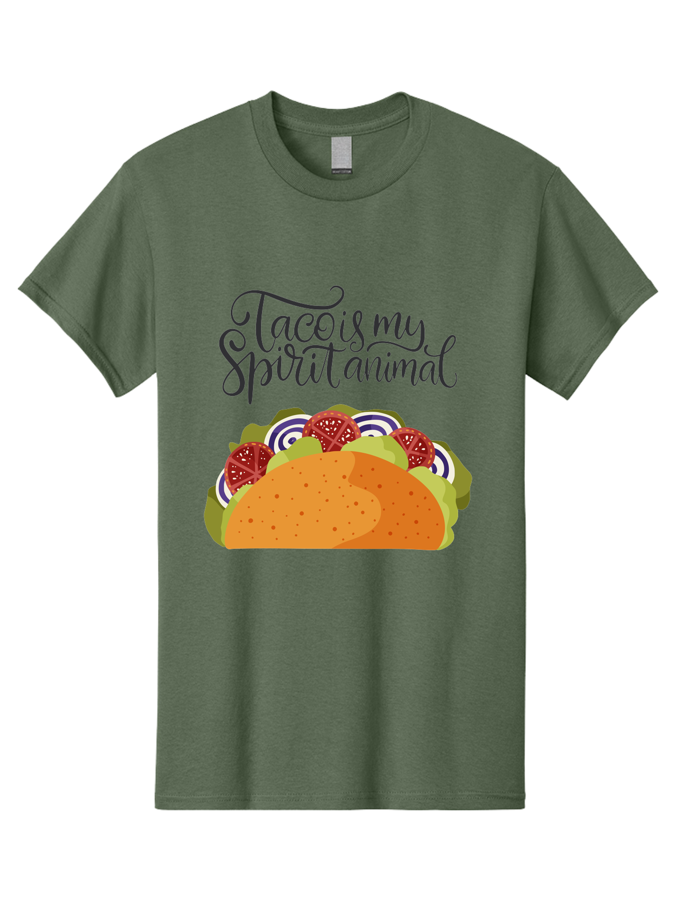 Taco-Is-My-Spirit-Animal-1 Men'S Graphic Tee, 100% Cotton, Comfortable Casual Summer Wear, Machine Washable, Taco Love, Mexican Cuisine, Foodie Humor, Taco Graphics, Spirit Animal Humor, Funny Quotes, Vibrant Graphics, Taco Culture, -  Aaa300