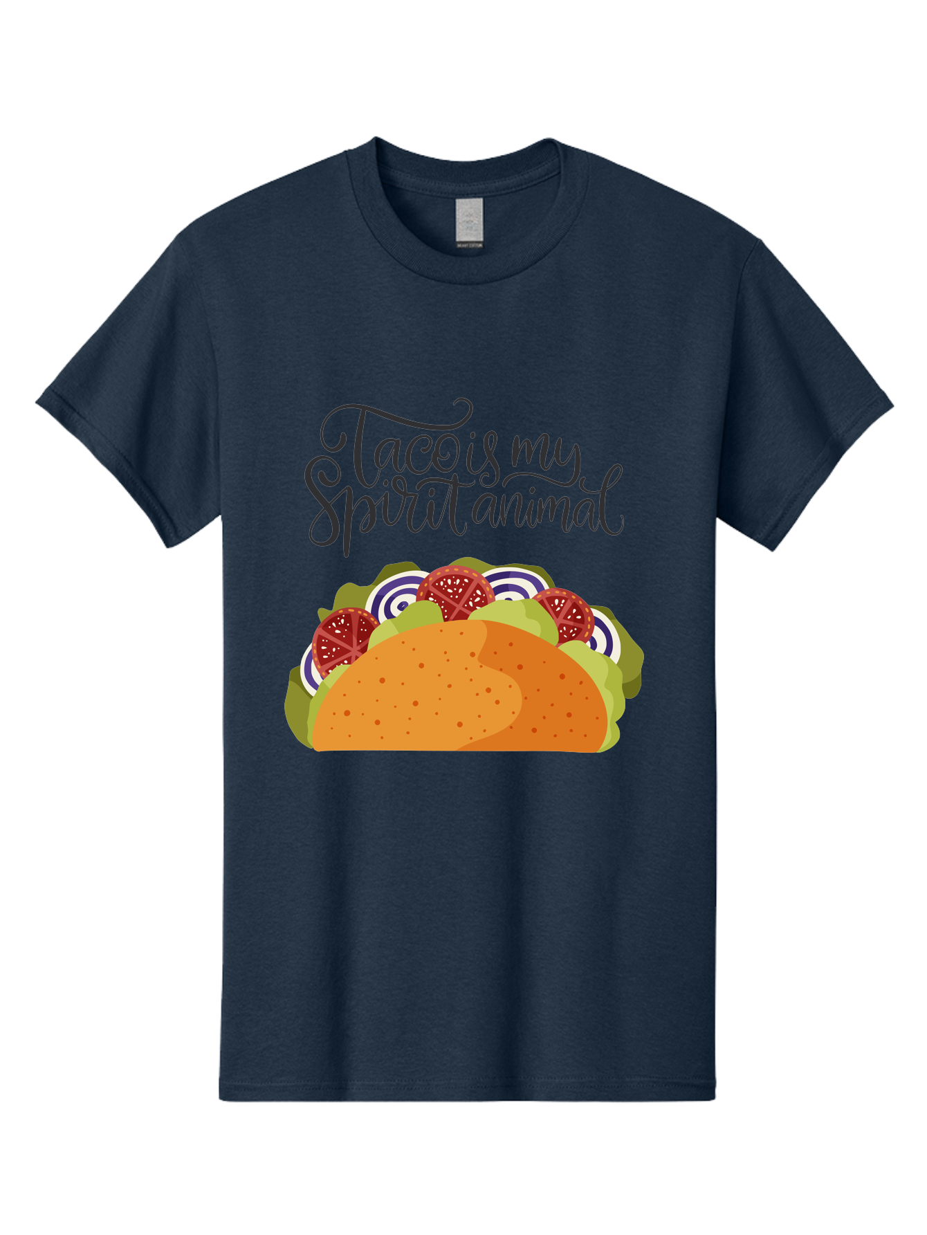 Taco-Is-My-Spirit-Animal-1 Men'S Graphic Tee, 100% Cotton, Comfortable Casual Summer Wear, Machine Washable, Taco Love, Mexican Cuisine, Foodie Humor, Taco Graphics, Spirit Animal Humor, Funny Quotes, Vibrant Graphics, Taco Culture, -  Aaa300