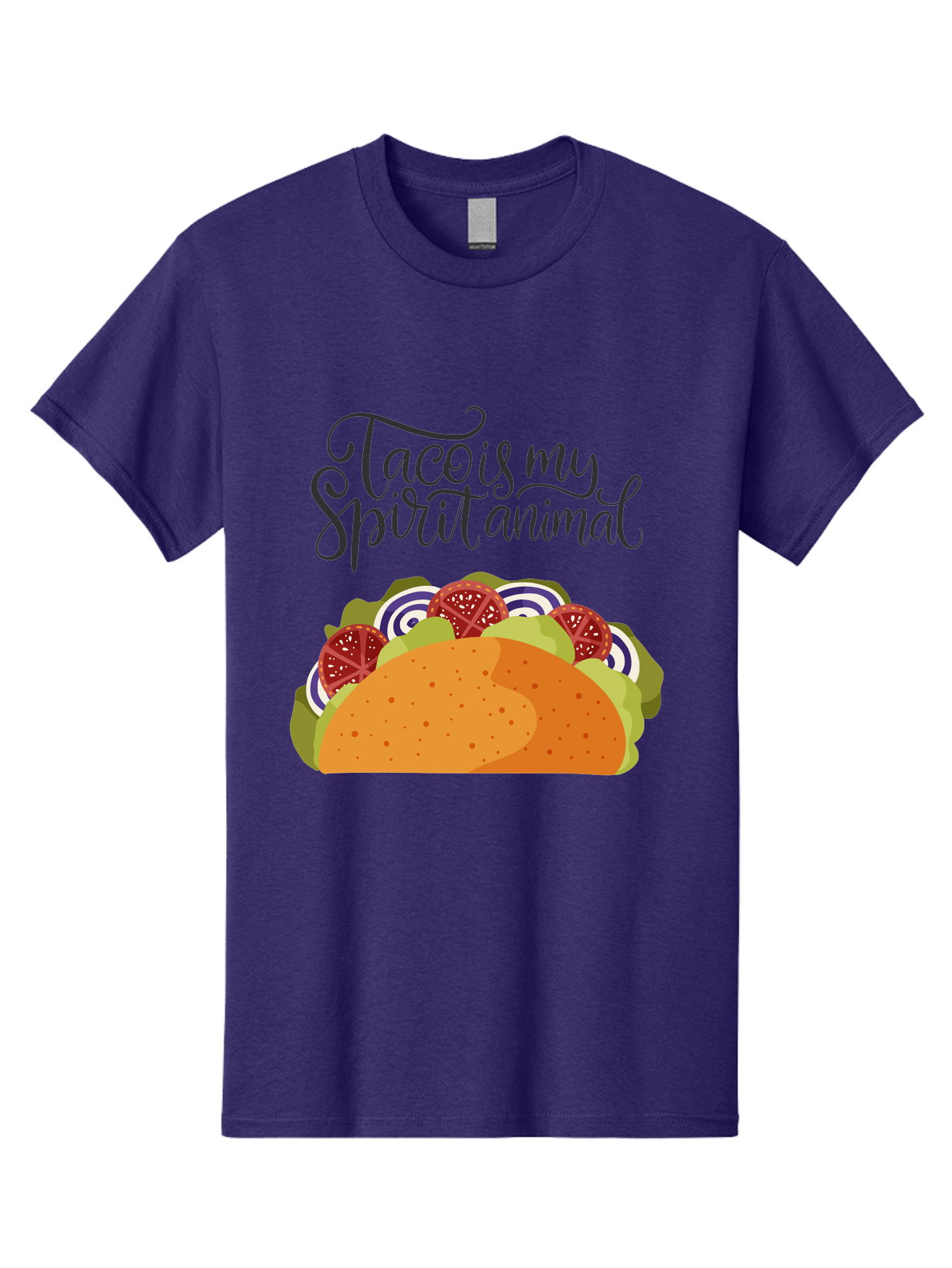 Taco-Is-My-Spirit-Animal-1 Men'S Graphic Tee, 100% Cotton, Comfortable Casual Summer Wear, Machine Washable, Taco Love, Mexican Cuisine, Foodie Humor, Taco Graphics, Spirit Animal Humor, Funny Quotes, Vibrant Graphics, Taco Culture, -  Aaa300