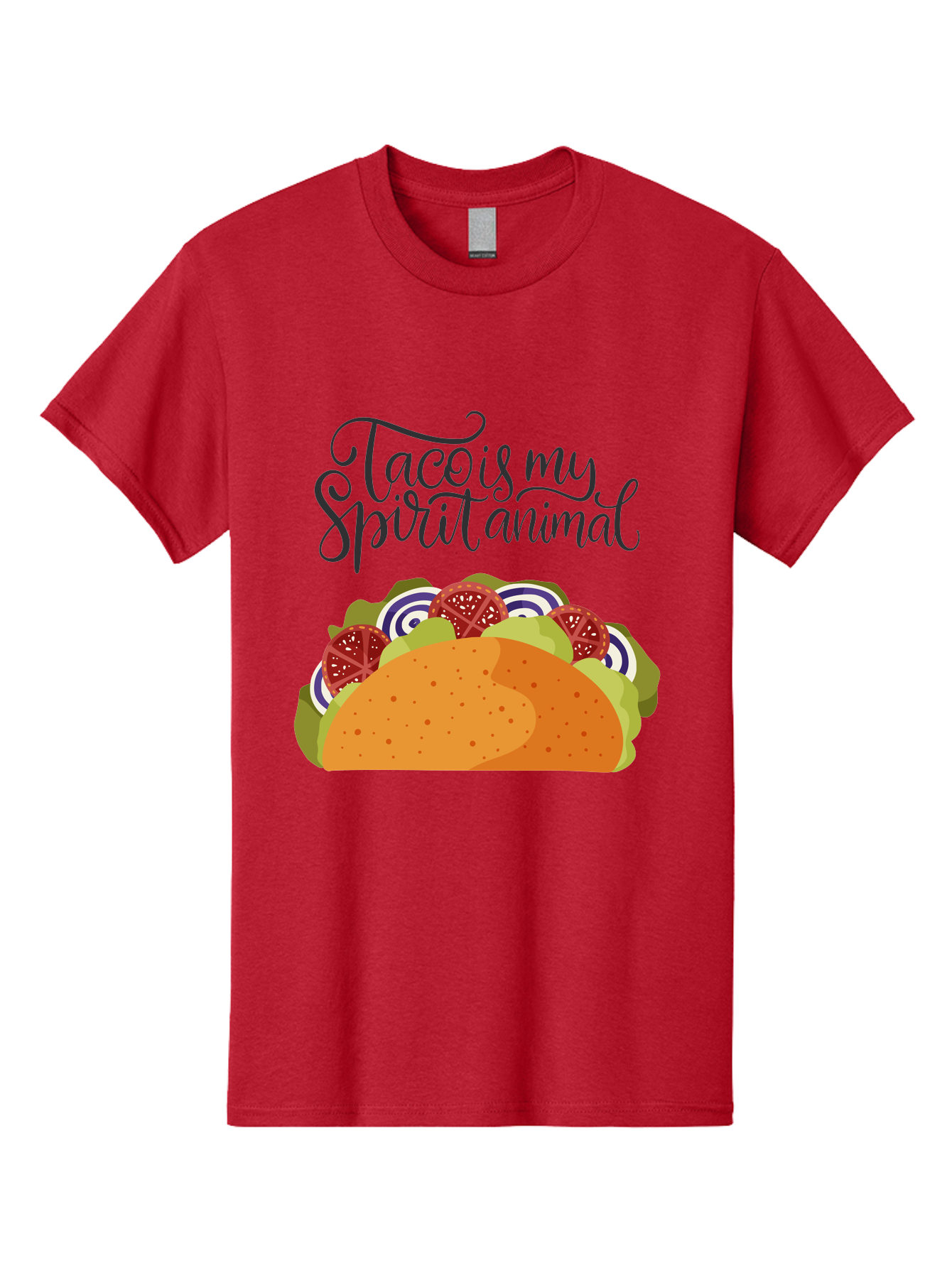 Taco-Is-My-Spirit-Animal-1 Men'S Graphic Tee, 100% Cotton, Comfortable Casual Summer Wear, Machine Washable, Taco Love, Mexican Cuisine, Foodie Humor, Taco Graphics, Spirit Animal Humor, Funny Quotes, Vibrant Graphics, Taco Culture, -  Aaa300