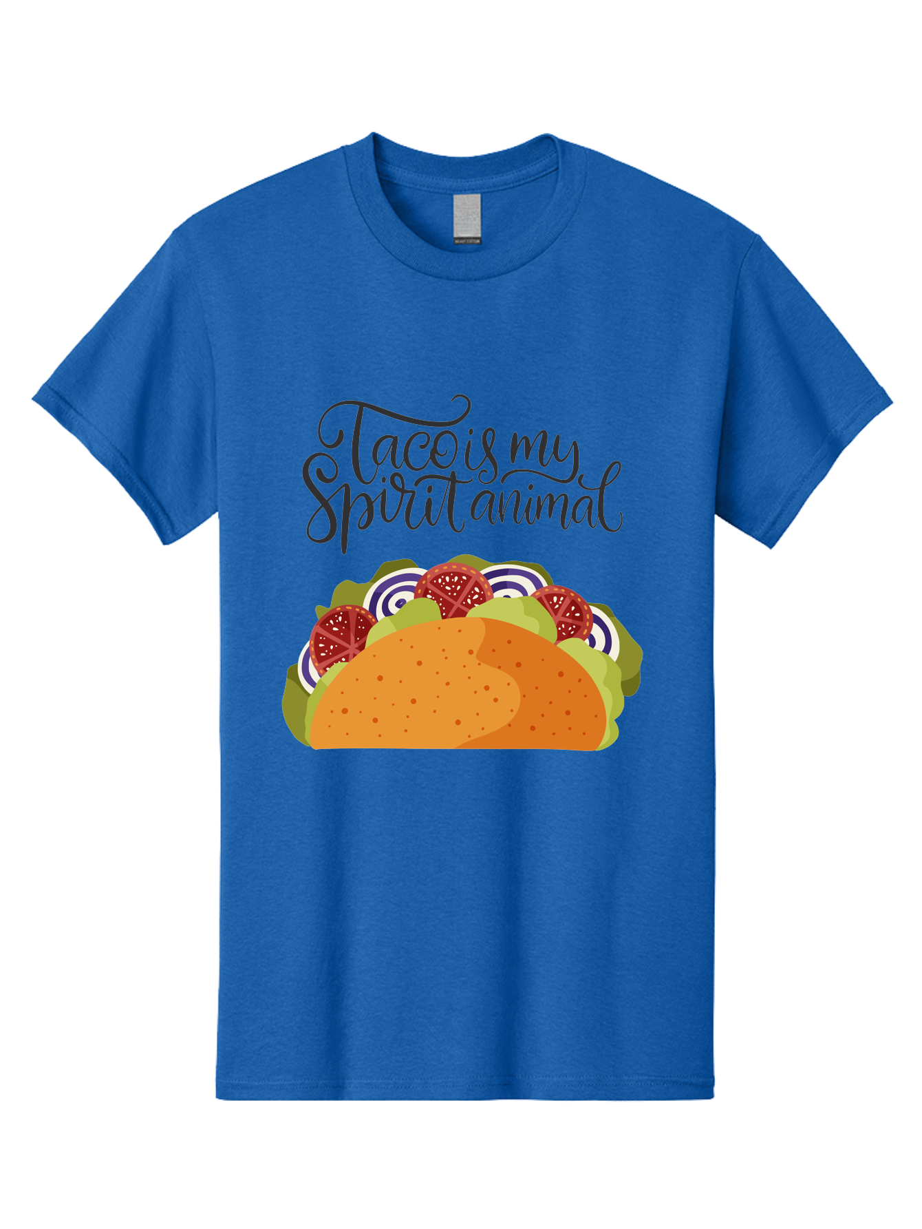 Taco-Is-My-Spirit-Animal-1 Men'S Graphic Tee, 100% Cotton, Comfortable Casual Summer Wear, Machine Washable, Taco Love, Mexican Cuisine, Foodie Humor, Taco Graphics, Spirit Animal Humor, Funny Quotes, Vibrant Graphics, Taco Culture, -  Aaa300