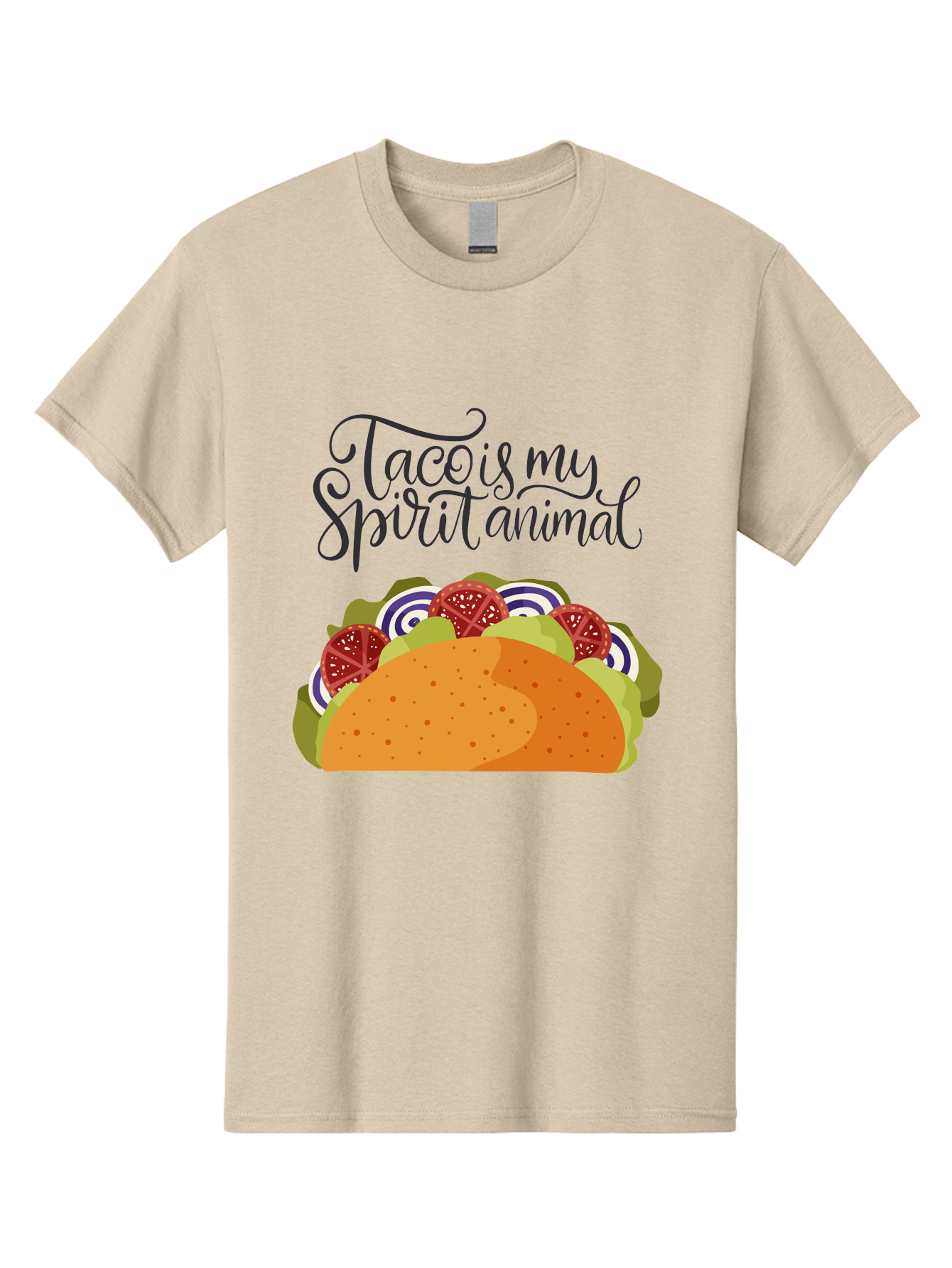 Taco-Is-My-Spirit-Animal-1 Men'S Graphic Tee, 100% Cotton, Comfortable Casual Summer Wear, Machine Washable, Taco Love, Mexican Cuisine, Foodie Humor, Taco Graphics, Spirit Animal Humor, Funny Quotes, Vibrant Graphics, Taco Culture, -  Aaa300