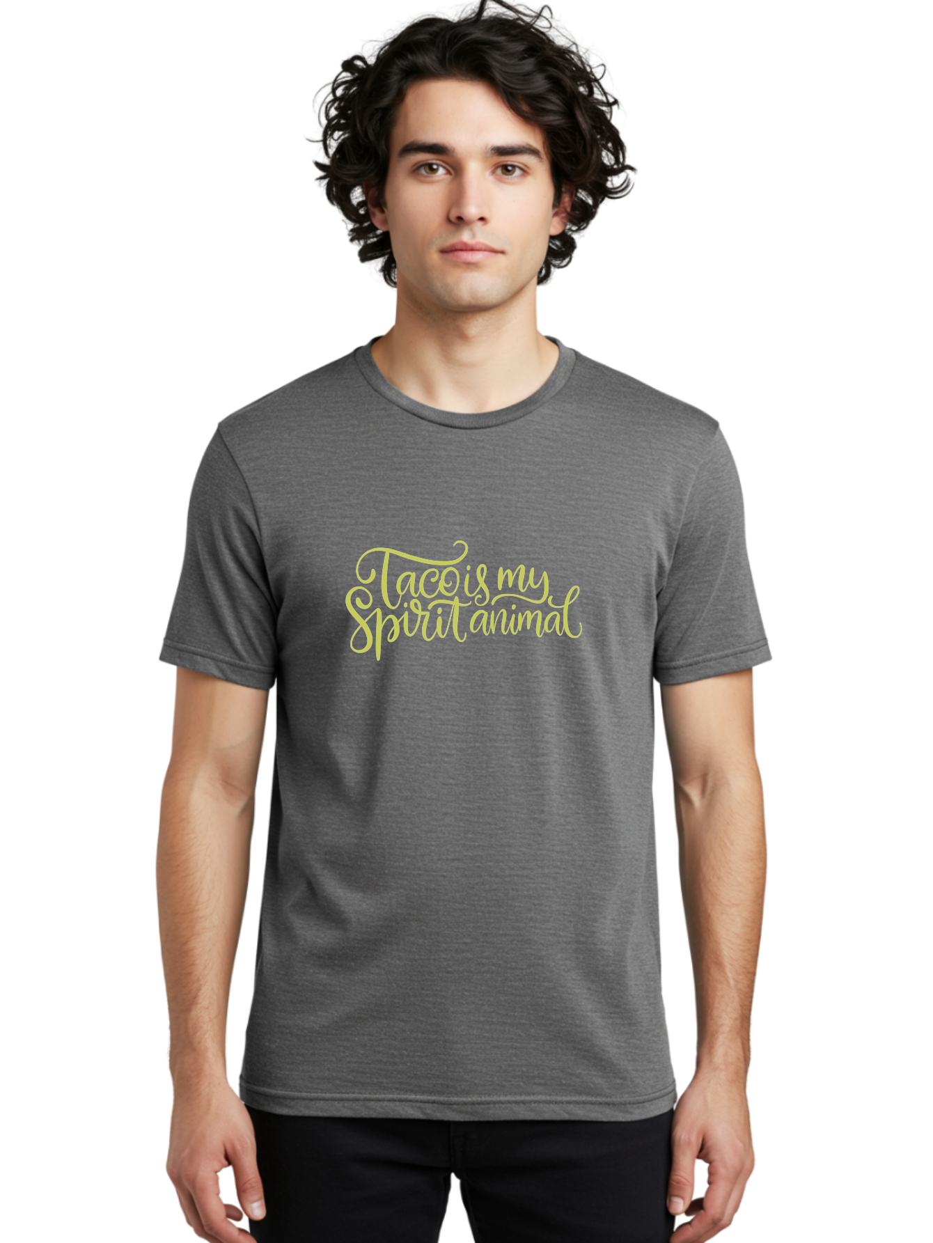 Taco-Is-My-Spirit-Animal-2 Men'S Graphic Tee, 100% Cotton, Comfortable Casual Summer Wear, Machine Washable, Taco Lover, Funny Quote, Foodie Gift, Quirky Humor, Spirit Animal Humor, Taco Tuesday, Food Quote, Cute Graphics, -  Aaa301