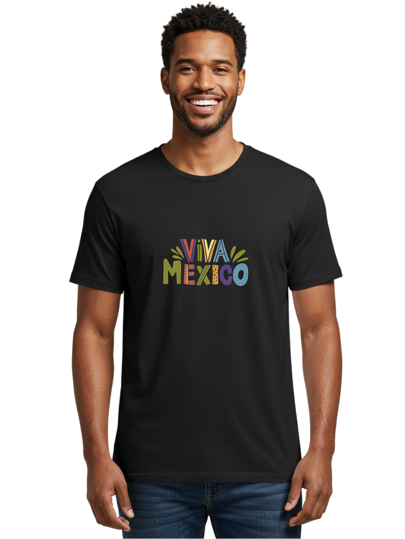 Viva-Mexico-3 Men'S Graphic Tee, 100% Cotton, Comfortable Casual Summer Wear, Machine Washable, Viva Mexico, Colorful Typography, Festive Design, Cultural Celebration, Latin American Heritage, Vibrant Colors, Dynamic Composition, -  Aaa308