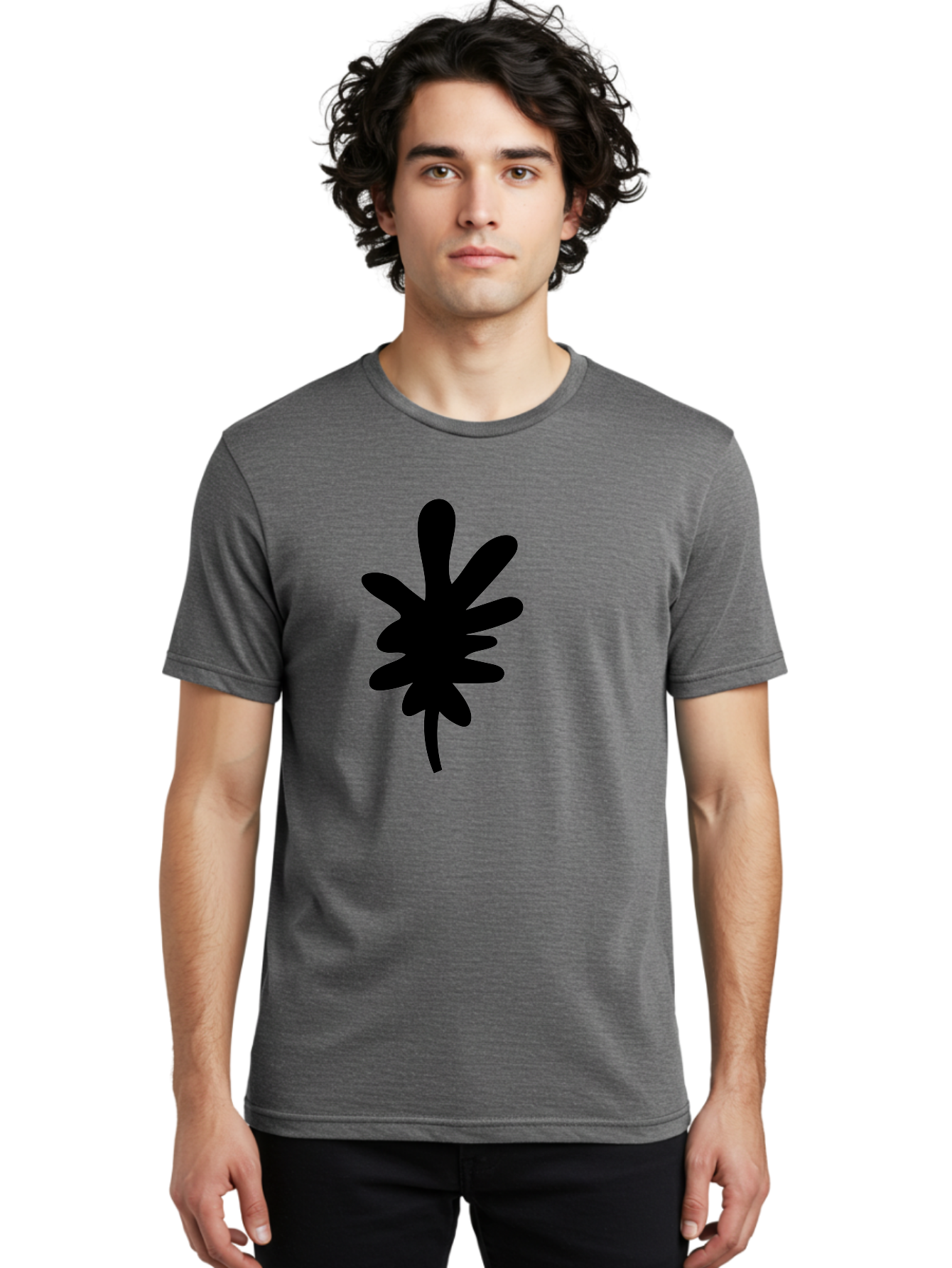 Men'S Graphic Tee, 100% Cotton, Comfortable Casual Summer Wear, Machine Washable, Black Asterisk Symbol, Abstract Shape, Modern Design, Asterisk Icon, Minimalist Graphics, Simple Shapes -  Aaa350