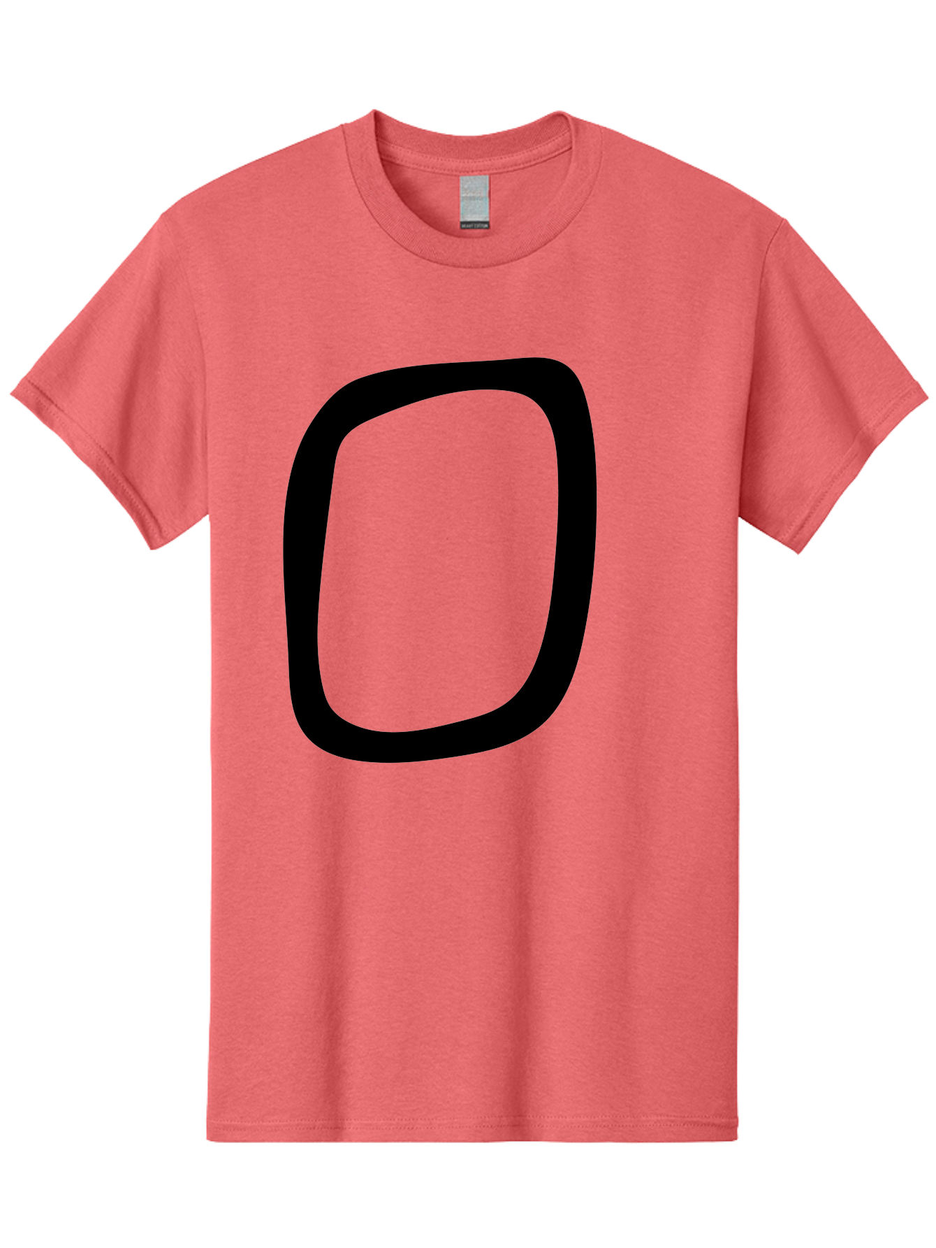 0 Men'S Graphic Tee, 100% Cotton, Comfortable Casual Summer Wear, Machine Washable, Handwritten Zero, Black Outline, Simple Design, Minimalist Style, Numeral, Number Zero, Digit -  Aaa351