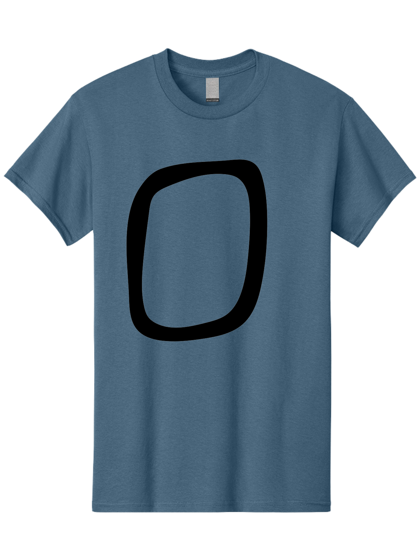 0 Men'S Graphic Tee, 100% Cotton, Comfortable Casual Summer Wear, Machine Washable, Handwritten Zero, Black Outline, Simple Design, Minimalist Style, Numeral, Number Zero, Digit -  Aaa351