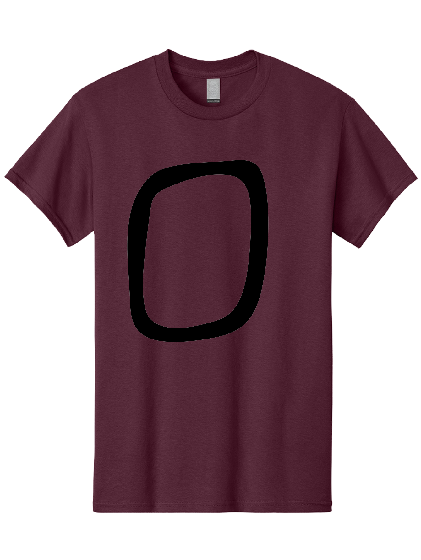 0 Men'S Graphic Tee, 100% Cotton, Comfortable Casual Summer Wear, Machine Washable, Handwritten Zero, Black Outline, Simple Design, Minimalist Style, Numeral, Number Zero, Digit -  Aaa351