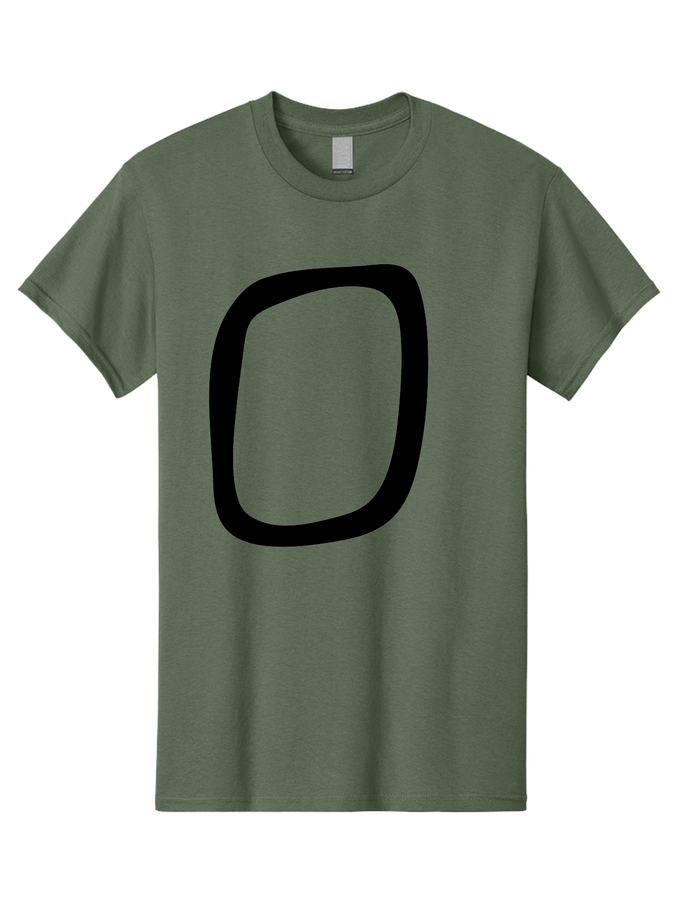 0 Men'S Graphic Tee, 100% Cotton, Comfortable Casual Summer Wear, Machine Washable, Handwritten Zero, Black Outline, Simple Design, Minimalist Style, Numeral, Number Zero, Digit -  Aaa351