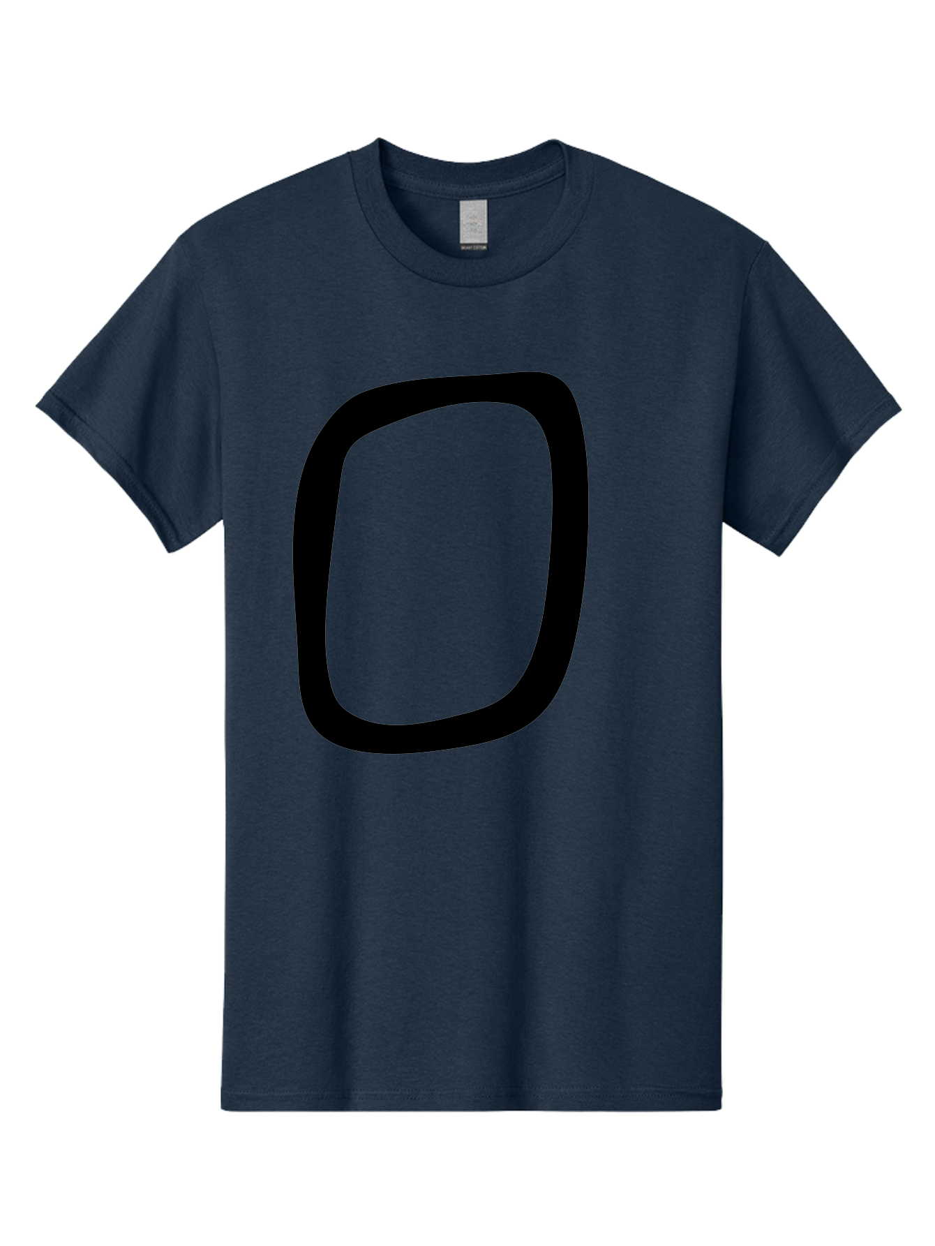 0 Men'S Graphic Tee, 100% Cotton, Comfortable Casual Summer Wear, Machine Washable, Handwritten Zero, Black Outline, Simple Design, Minimalist Style, Numeral, Number Zero, Digit -  Aaa351